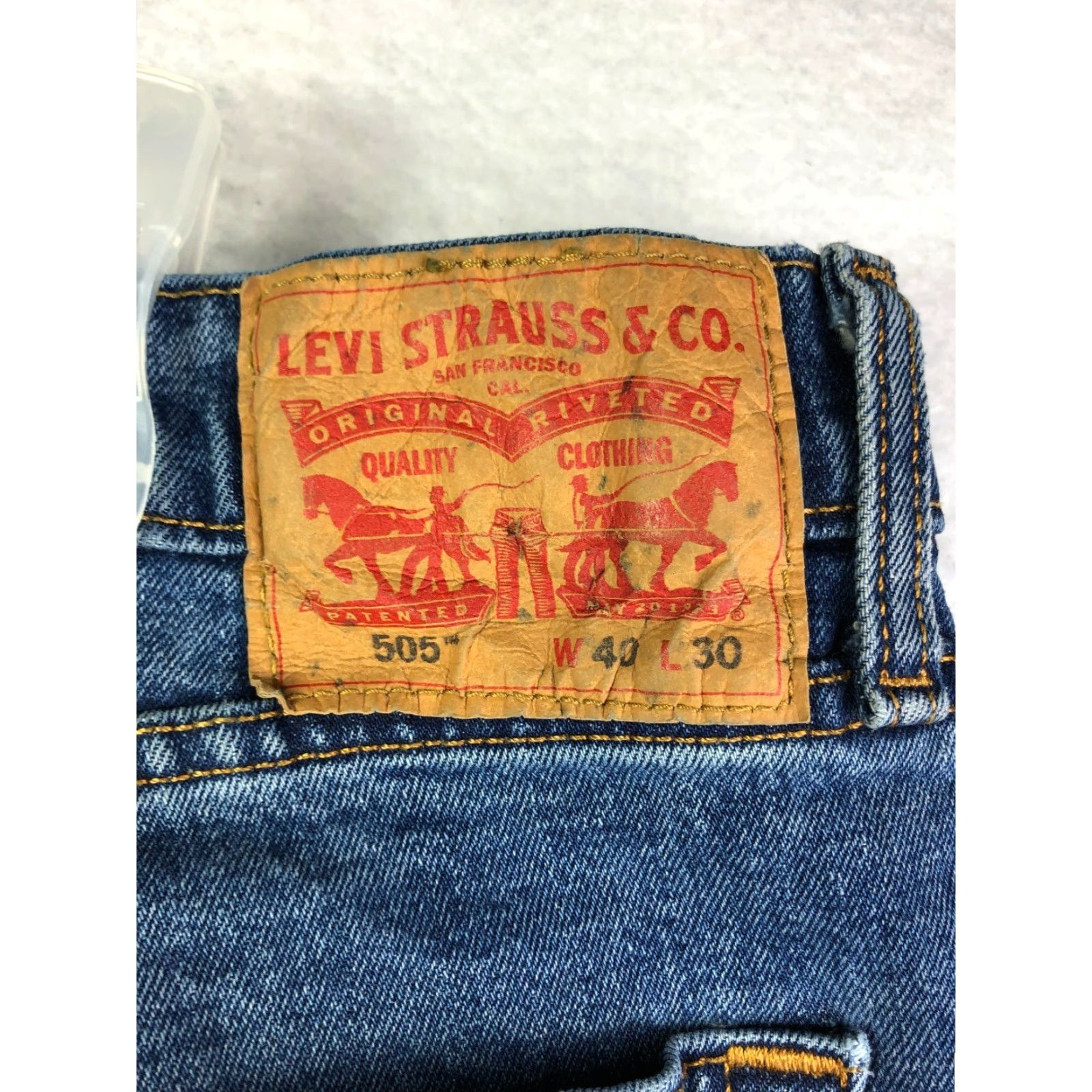 Levi's Levi's 505 Jeans Mens 40x30 Mid Rise Straight Leg Blue Denim Size US 40 / EU 56 - 7 Thumbnail