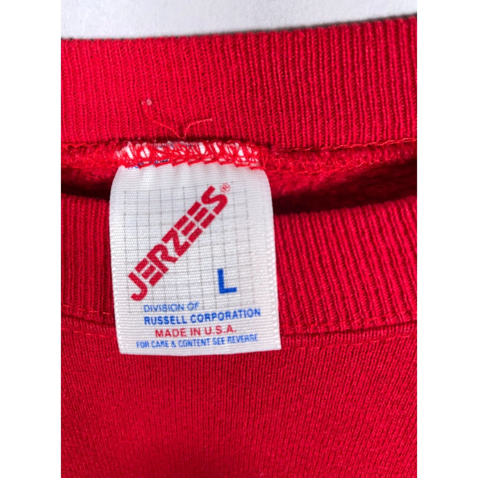 Jerzees VINTAGE Jerzees Owl Print Sweatshirt Adult Large Red 50/50 USA Made Crewneck 90s Mens Size US L / EU 52-54 / 3 - 3 Thumbnail