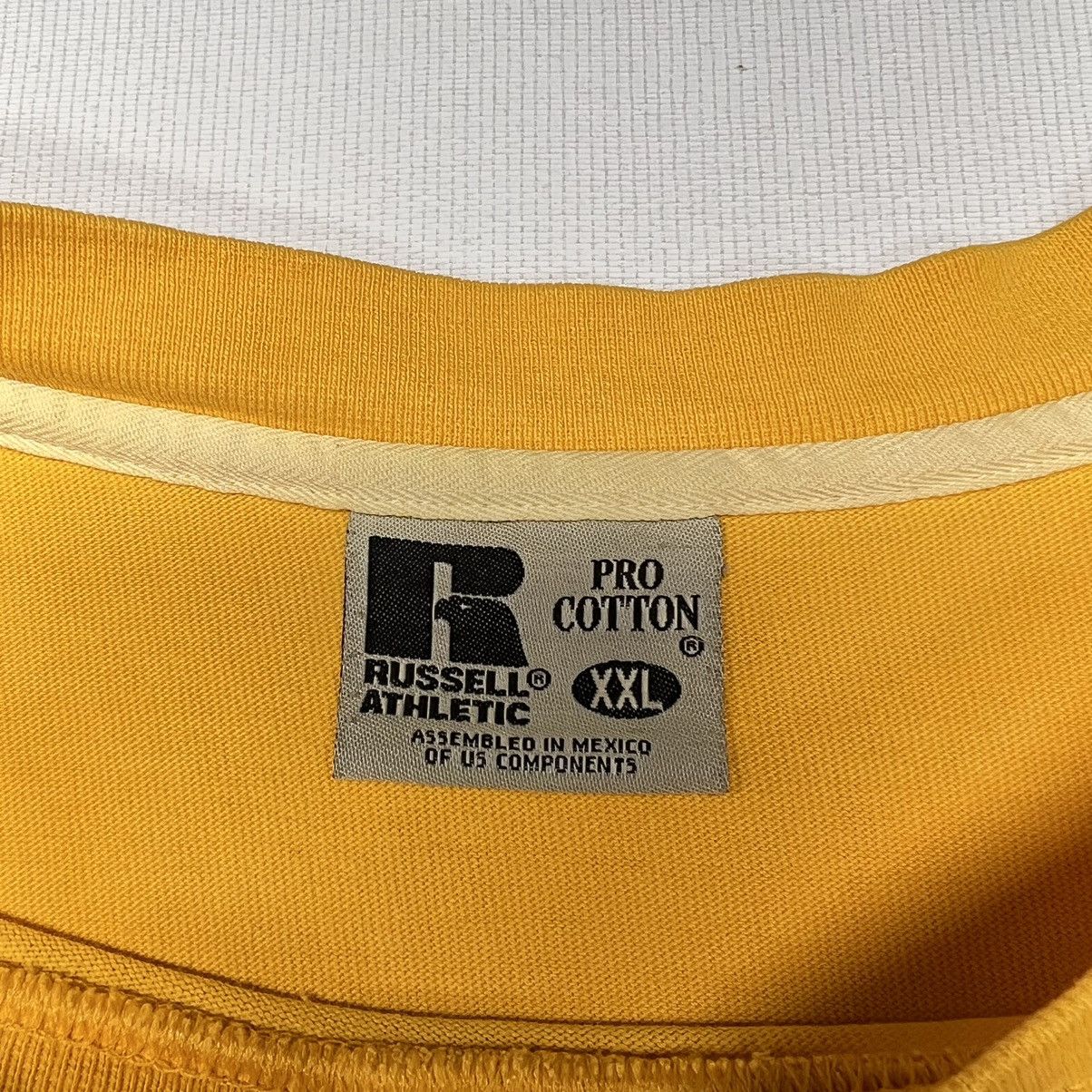 Russell Athletic × Vintage VTG Russell Athletic Shirt Yellow Pro Cotton Long Sleeve Size US XXL / EU 58 / 5 - 5 Thumbnail