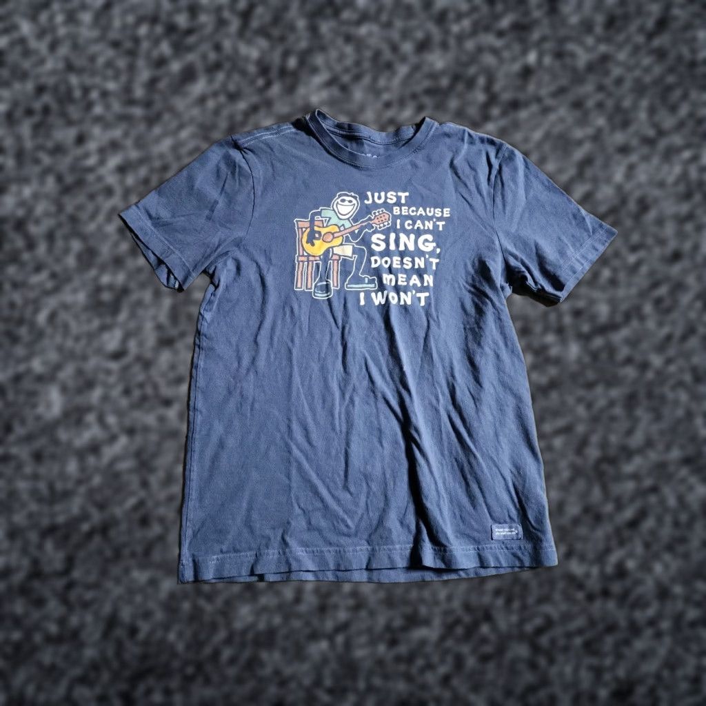 Life is Good Life is Good Mens T-Shirt Guitar Can't Sing Casual Short Sleeve Blue S 1 Size US S / EU 44-46 / 1 - 1 Thumbnail