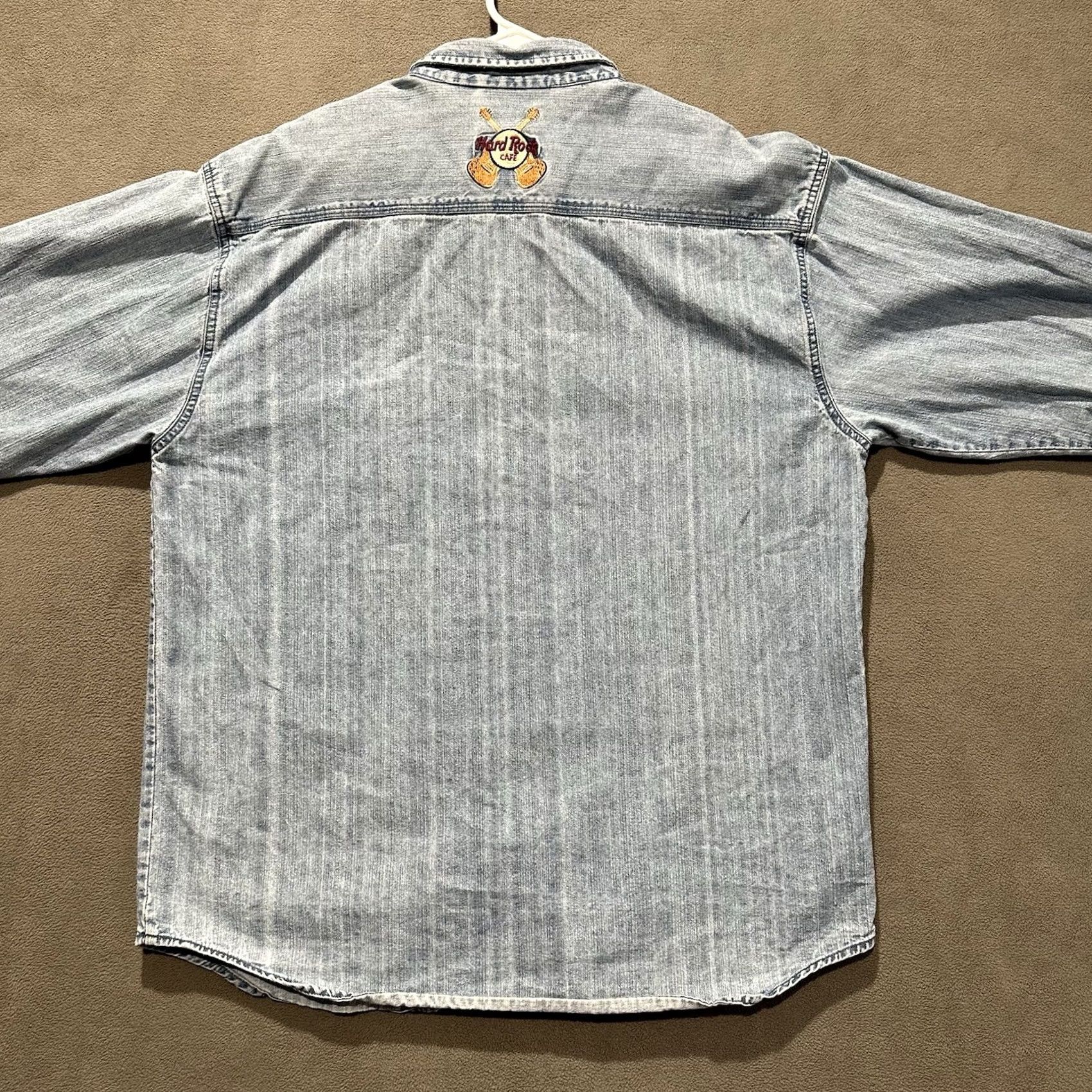Hard Rock Cafe Vintage Hard Rock Cafe Shirt Mens XL Blue Denim Embroidered Orlando Button Up Size US XL / EU 56 / 4 - 2 Thumbnail