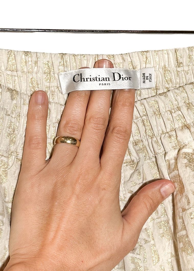 Dior Dior Oblique Gold Technical Taffeta Track Pants Size 26" / US 2 / IT 38 - 3 Thumbnail