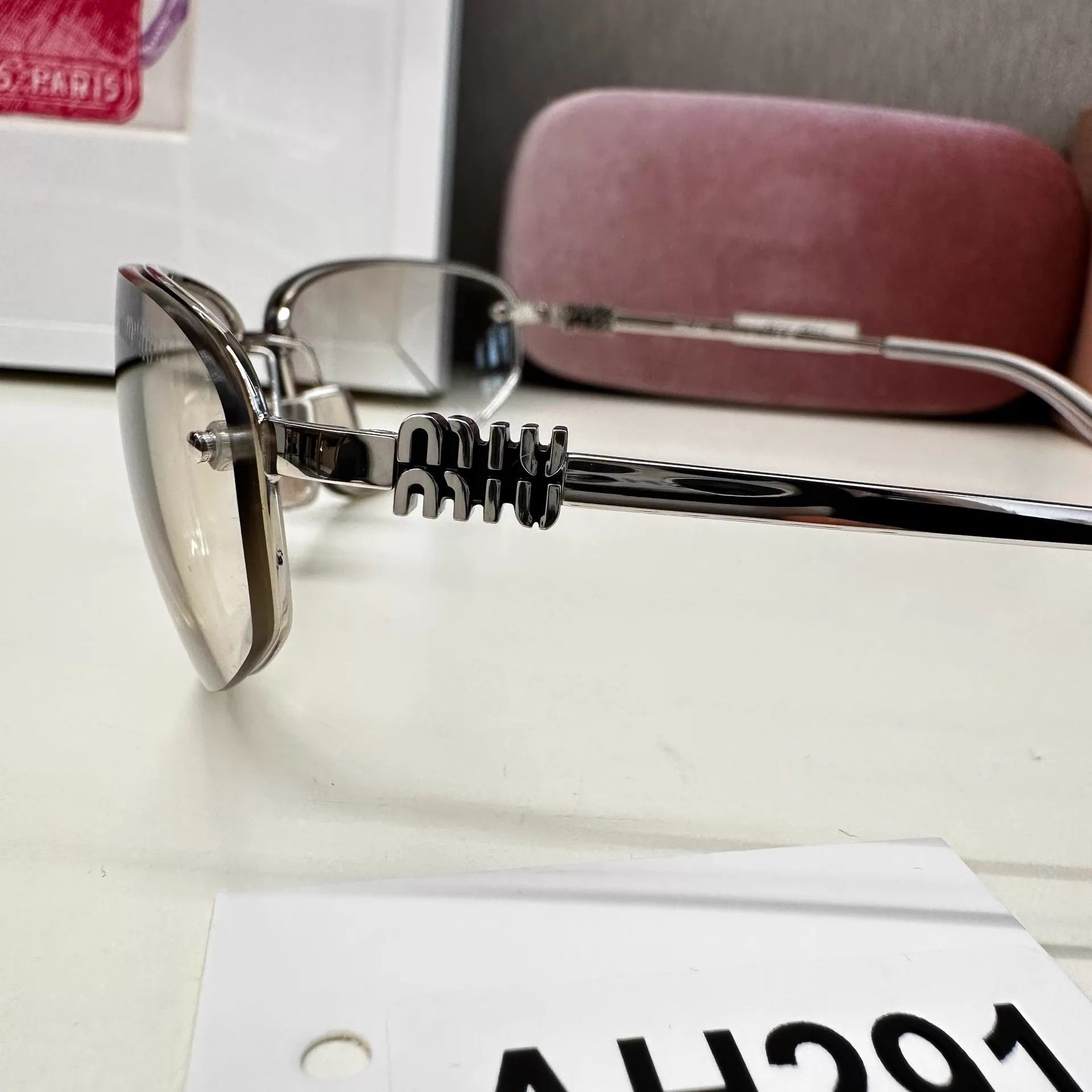 Miu Miu MIU MIU Silver Curved Glasses AH291 Size ONE SIZE - 5 Thumbnail
