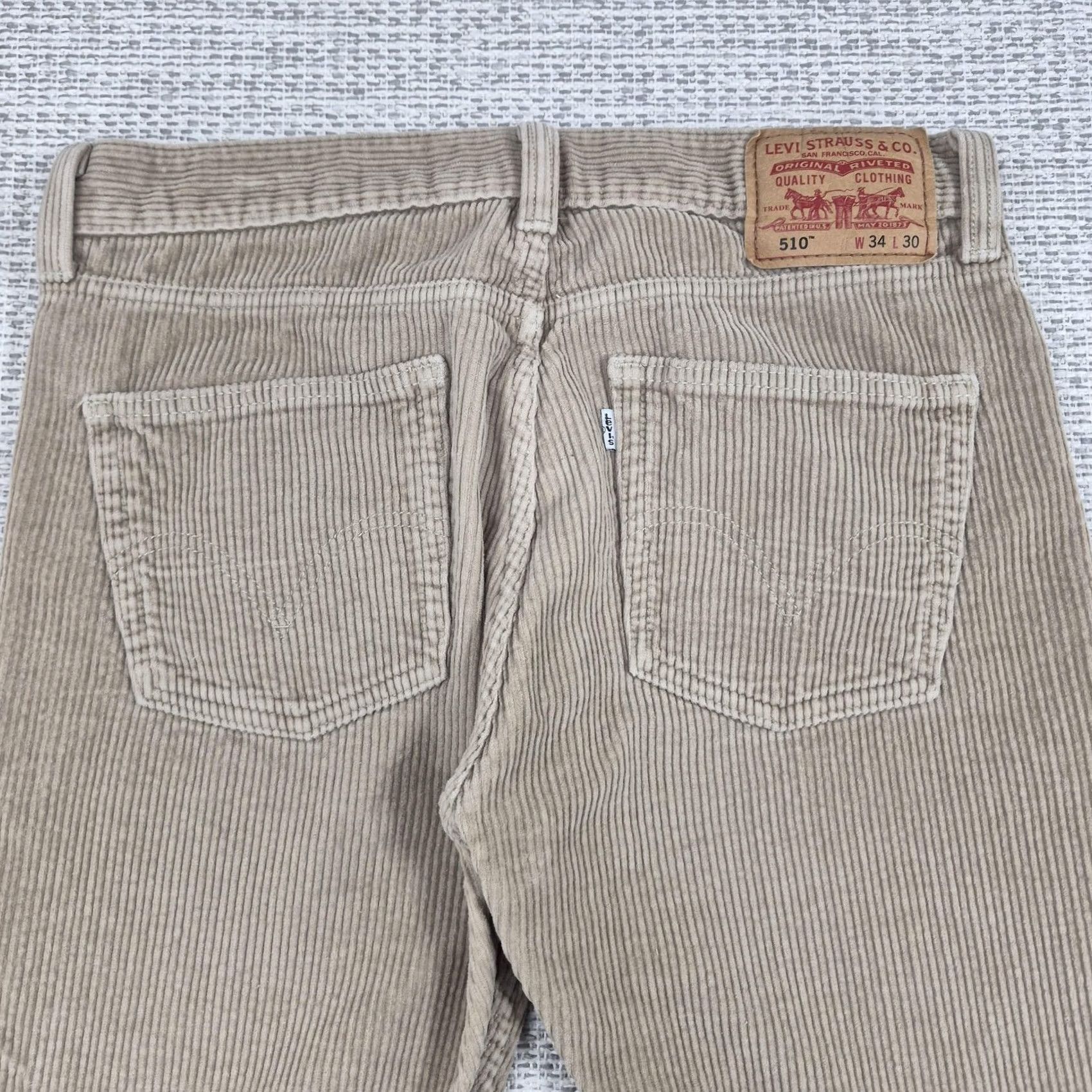 Levi's Levi's 510 Super Skinny Jeans Mens 34x30 Corduroy Beige 5 Pocket Zip Fly Denim Pants Regular Size Size US 34 / EU 50 - 3 Thumbnail