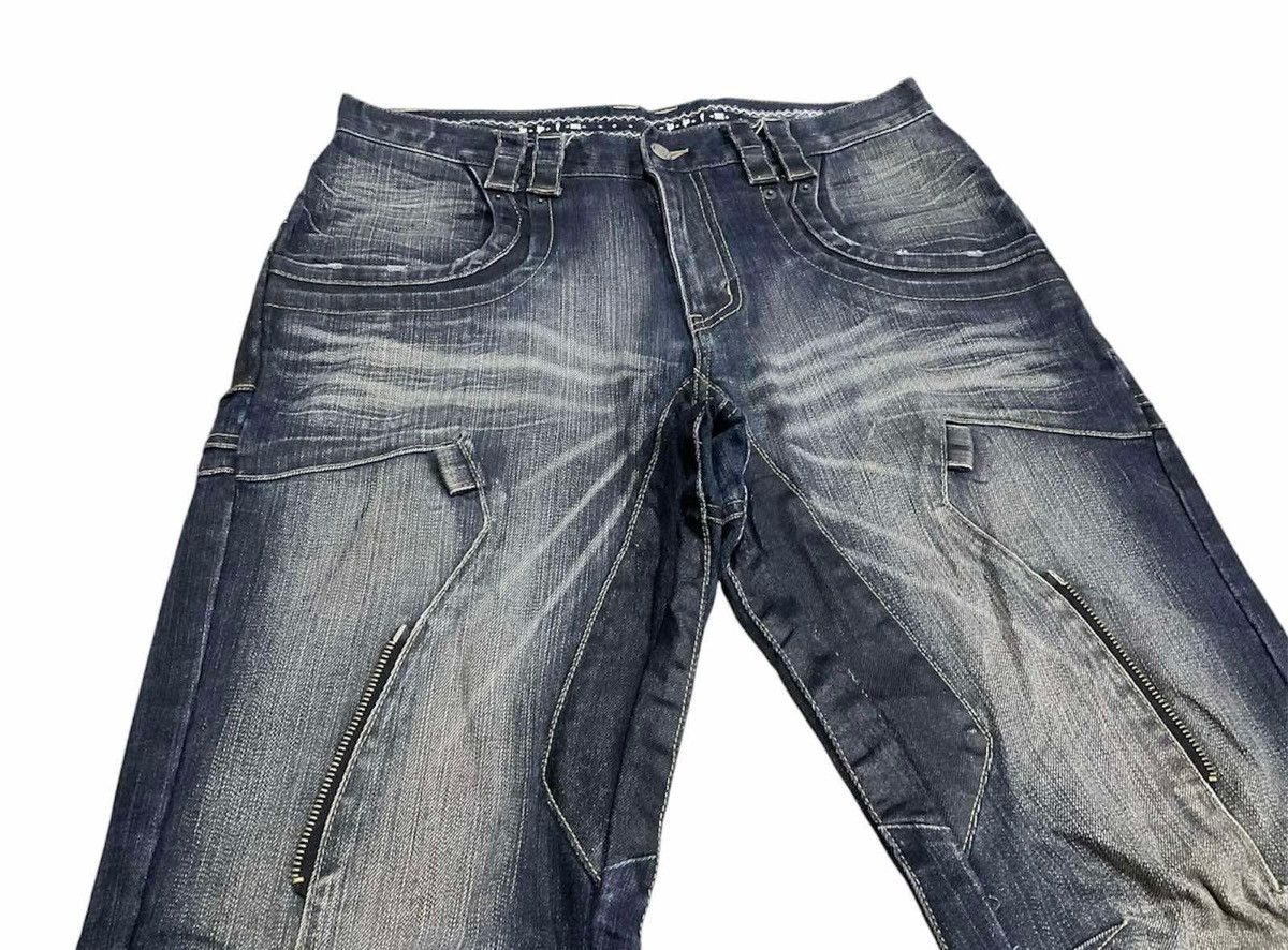 If Six Was Nine × Le Grande Bleu (L.G.B.) × PPFM 🔥Sick Y2K PPFM Panelled Layer Leather Denim Zipper Size US 33 - 3 Thumbnail