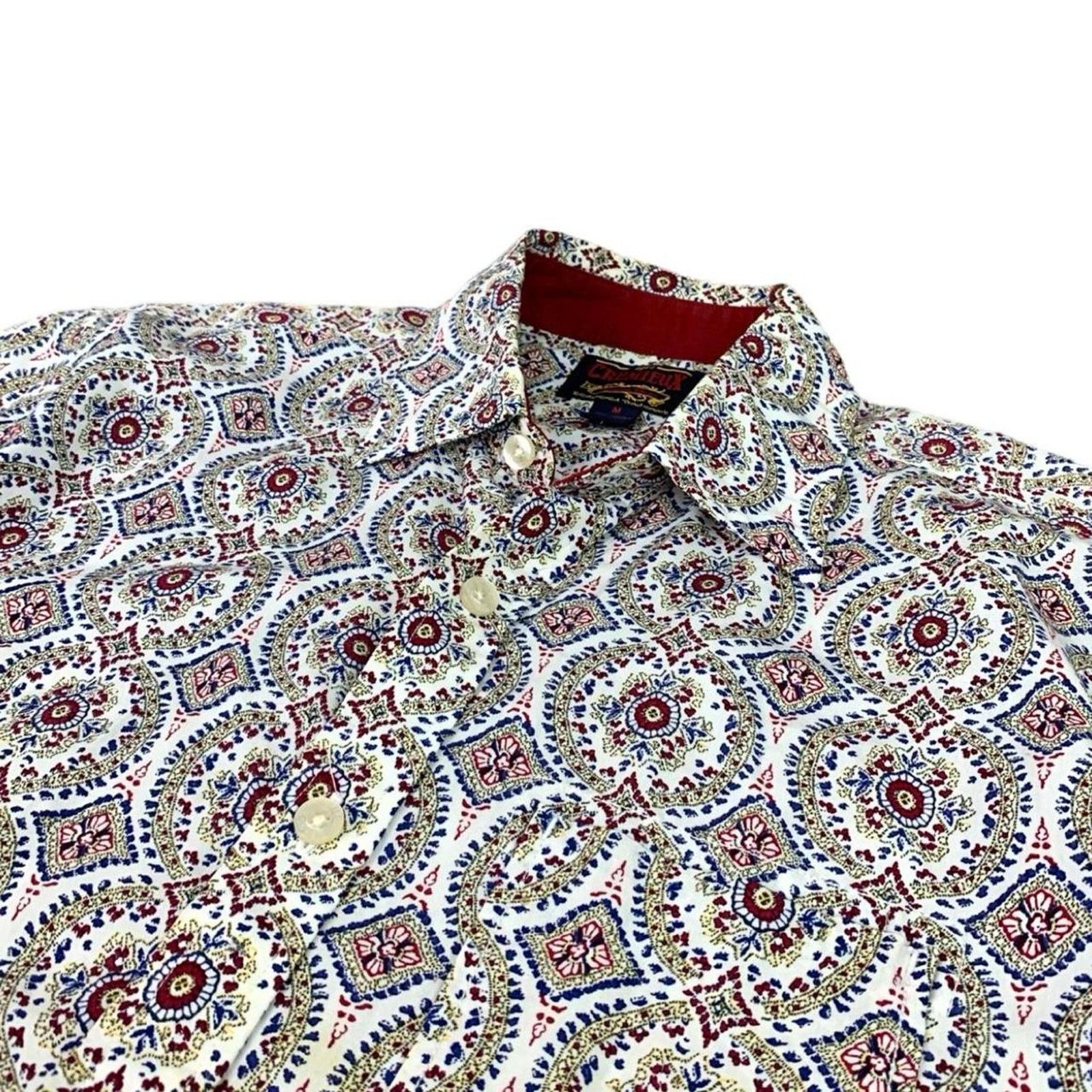 Cremieux × Vintage VTG Cremieux Geometric Print Mens Size M Button Up Shirt Size US M / EU 48-50 / 2 - 1 Thumbnail