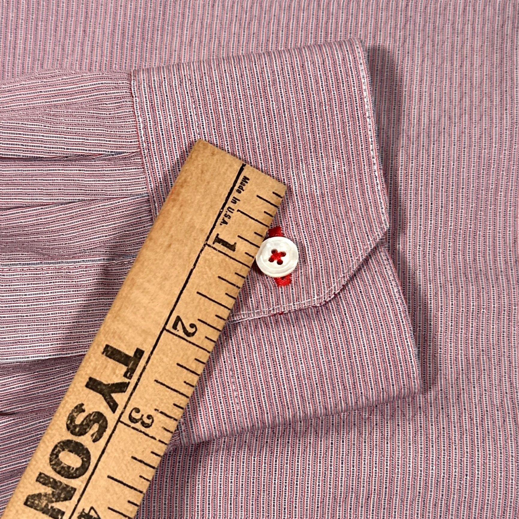 Robert Graham Robert Graham Dress Shirt Mens XL 44 17.5 Red Micro Pinstripe Tailored Fit Casual Business Size US XL / EU 56 / 4 - 6 Thumbnail