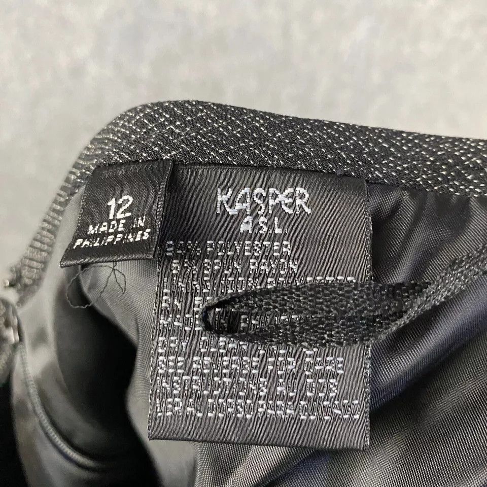 Kasper Kasper Suit Skirt Women's Size 12 Black Polyester Formal Size 34" / US 12 / IT 48 - 6 Thumbnail