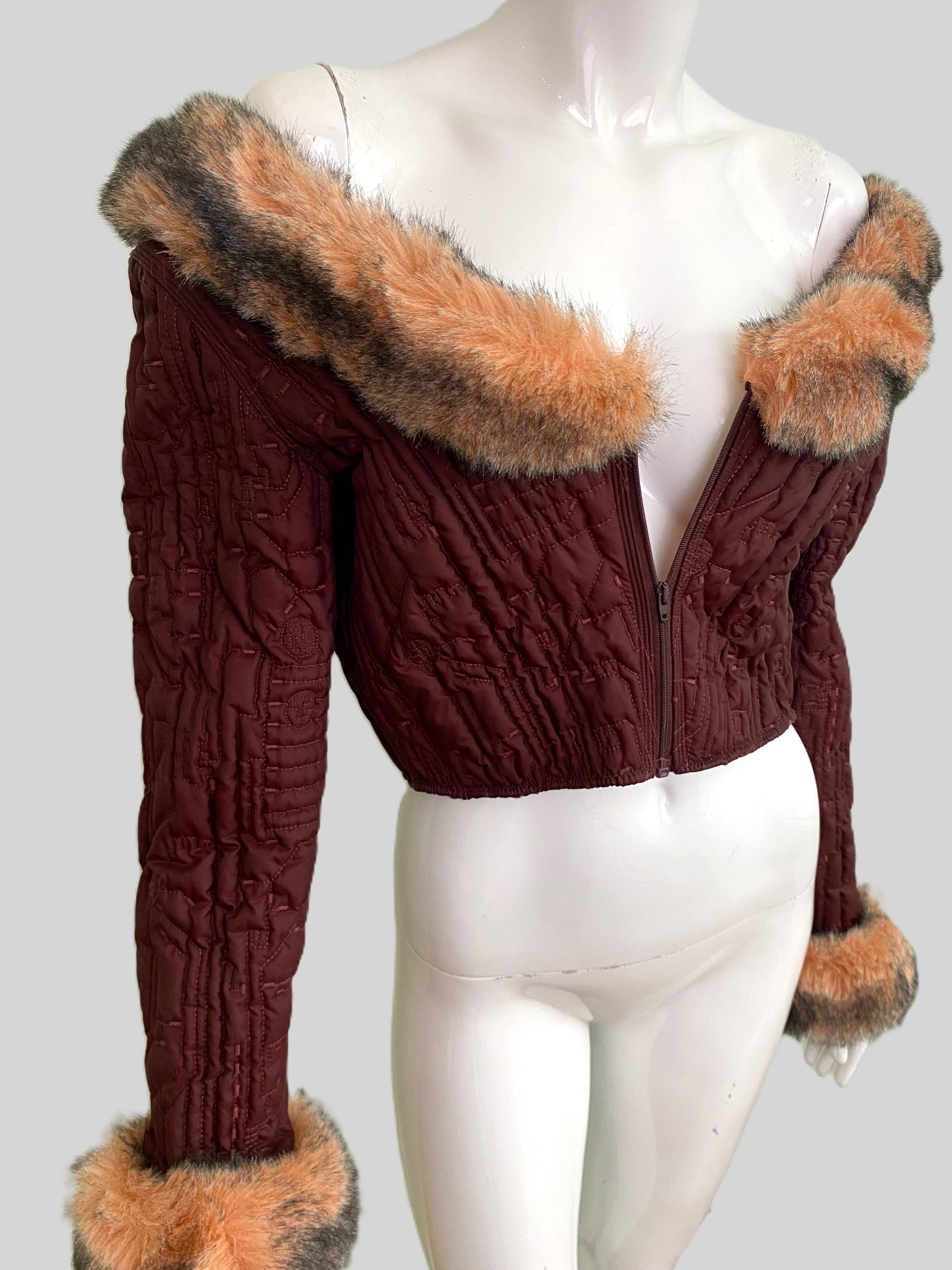 Jean Paul Gaultier Jean Paul Gaultier F/W 1995 Faux Fur Jacket Top Bustier Size M / US 6-8 / IT 42-44 - 11 Thumbnail