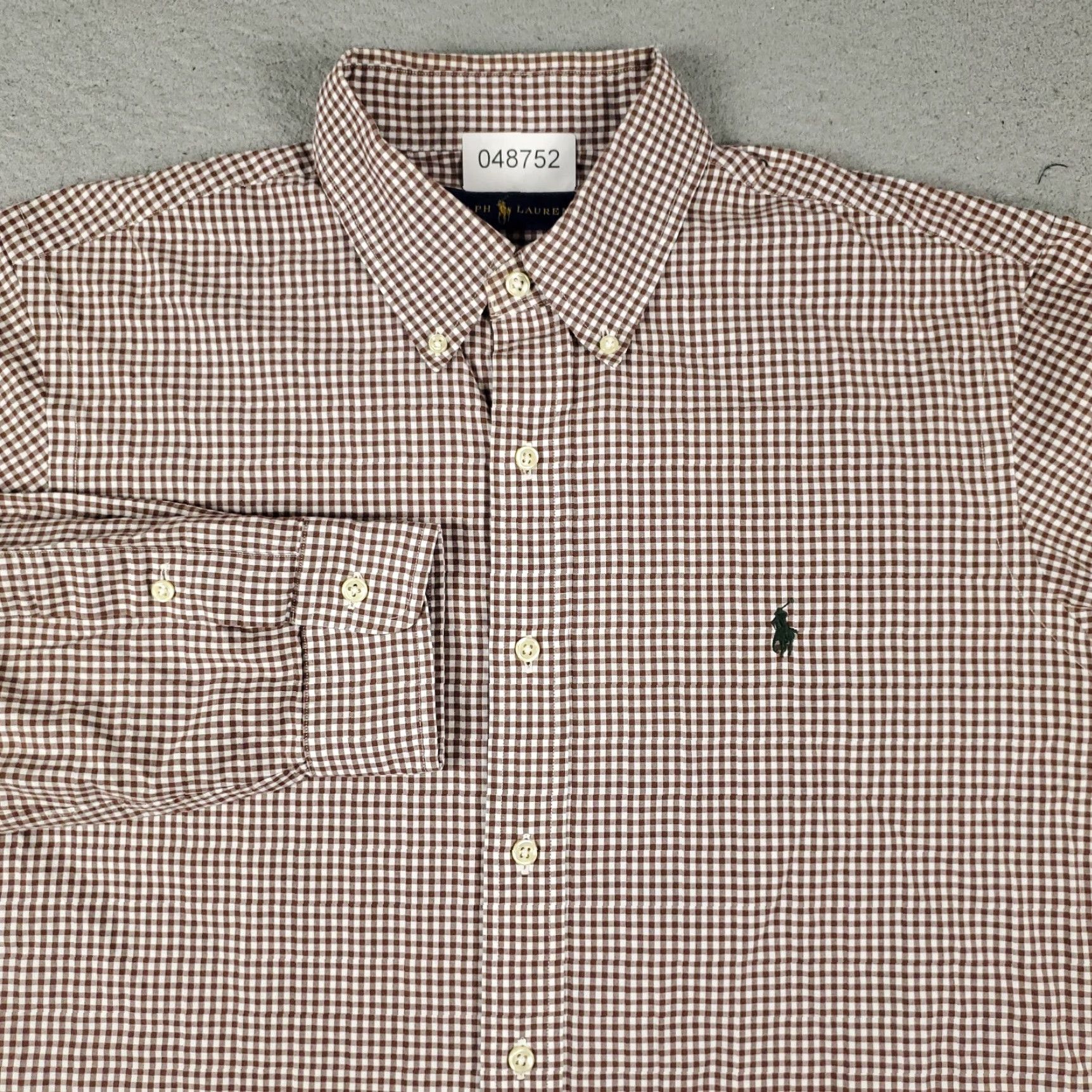 Ralph Lauren VINTAGE Ralph Lauren Shirt Mens Large Brown Check Pony Button-Up Long Sleeve Size US L / EU 52-54 / 3 - 2 Thumbnail