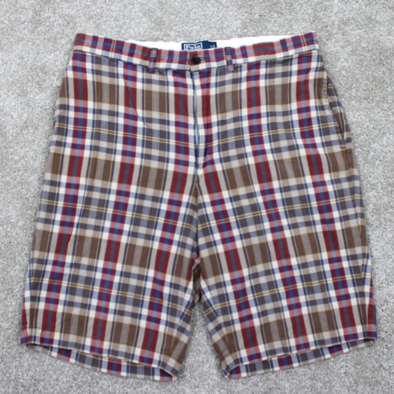 Polo Ralph Lauren Polo Ralph Lauren Chino Shorts Men 34 Red/Green/Blue Plaid 10" Cotton Flat Front Size US S / EU 44-46 / 1 - 2 Thumbnail