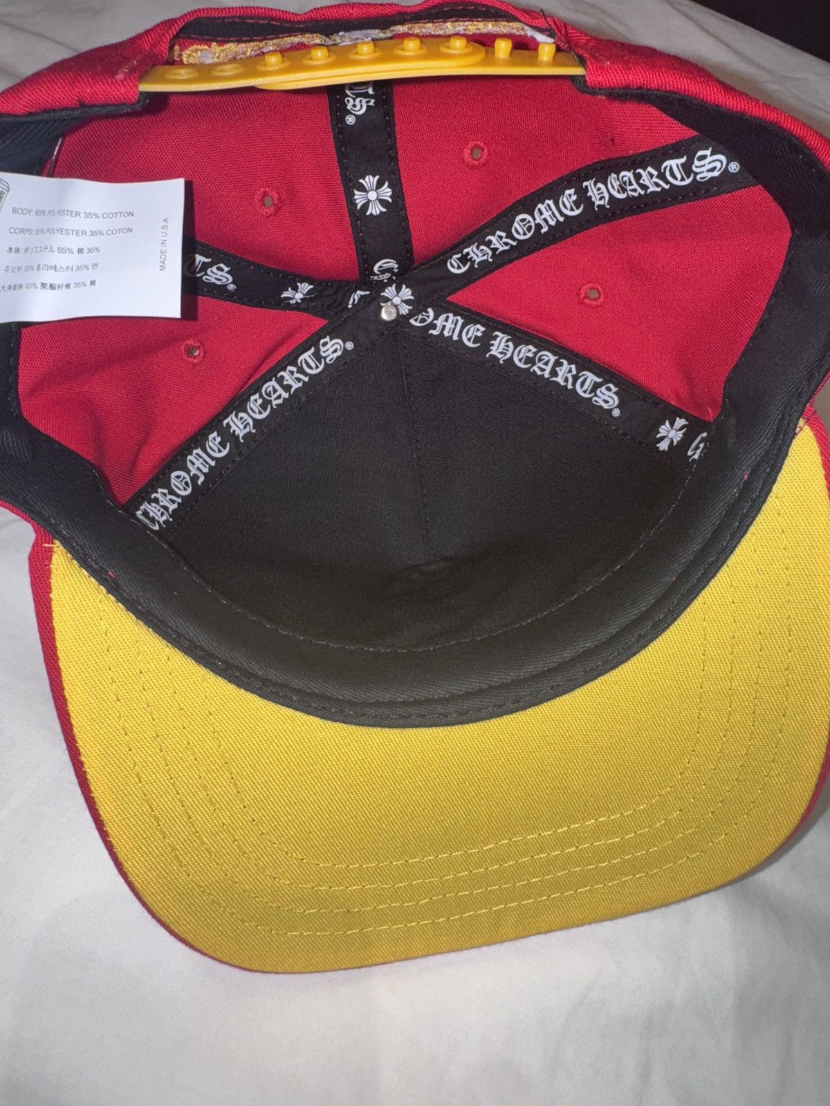 Chrome Hearts Chrome Hearts Red on Yellow Baseball Hat Size ONE SIZE - 5 Thumbnail