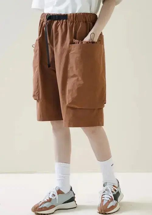 Japanese Brand 21SS Indigo Union Japan Brown Big Pockets Relaxed Fit Shorts Size US 32 / EU 48 - 3 Thumbnail