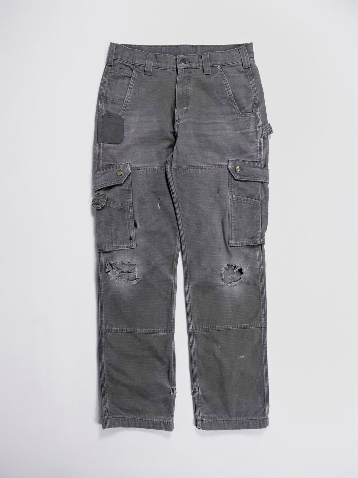 Carhartt Vintage Carhartt Flannel Double Knee Cargo Work Pants Size US 31 - 3 Thumbnail