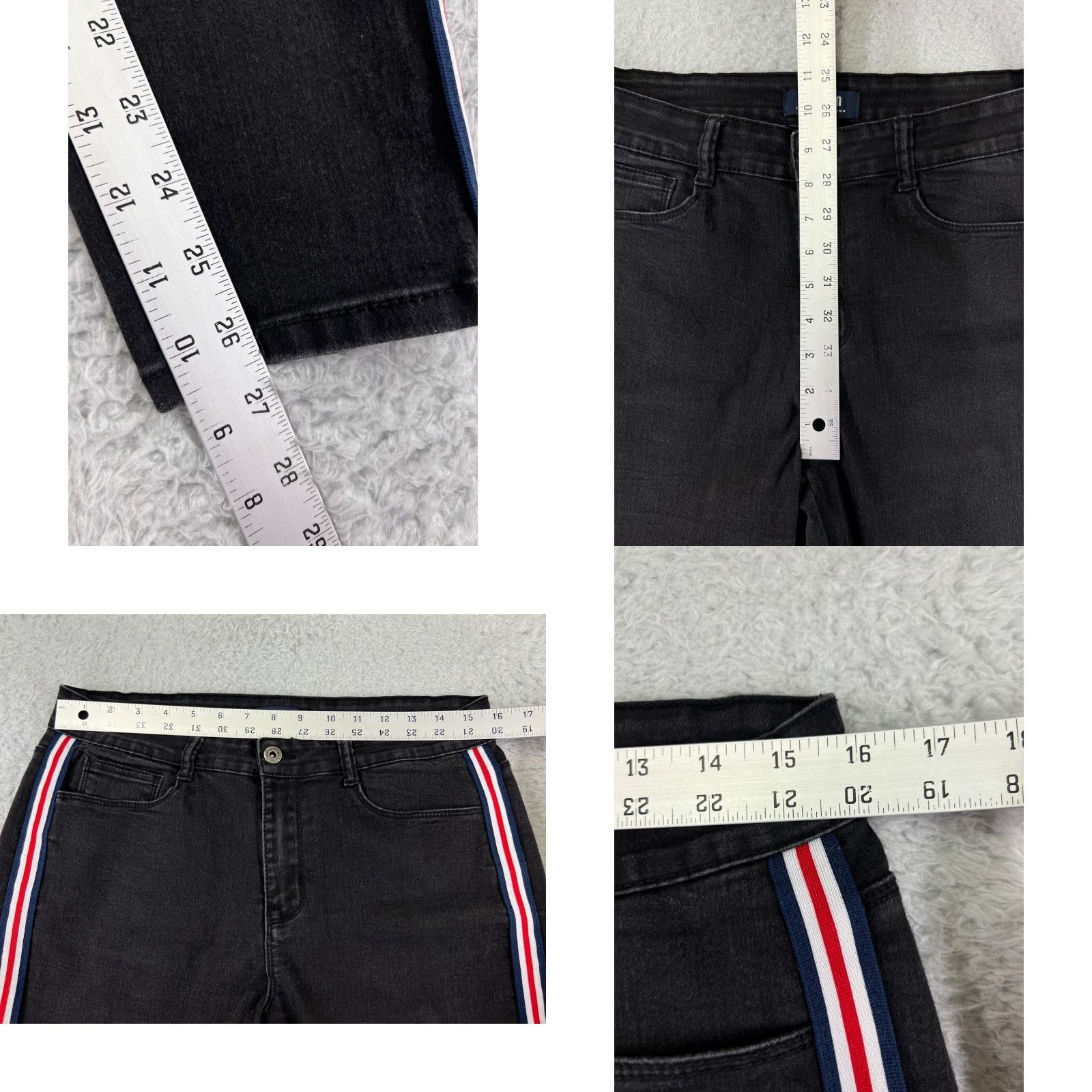 Vintage WAX JEAN Jeans Womens 16 Black Cotton Blend Denim Medium Wash Tapered 5-Pocket Design Zip Inseam 26 in Mid Rise Cotton Blend Size 38" / US 16 / IT 52 - 9 Thumbnail