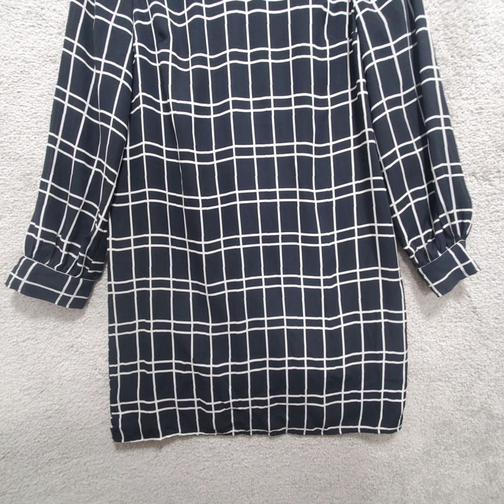 Banana Republic Banana Republic Shift Dress Women's 4 Black Plaid Round Neck Pullover Cocktail Dress Size S / US 4 / IT 40 - 4 Thumbnail