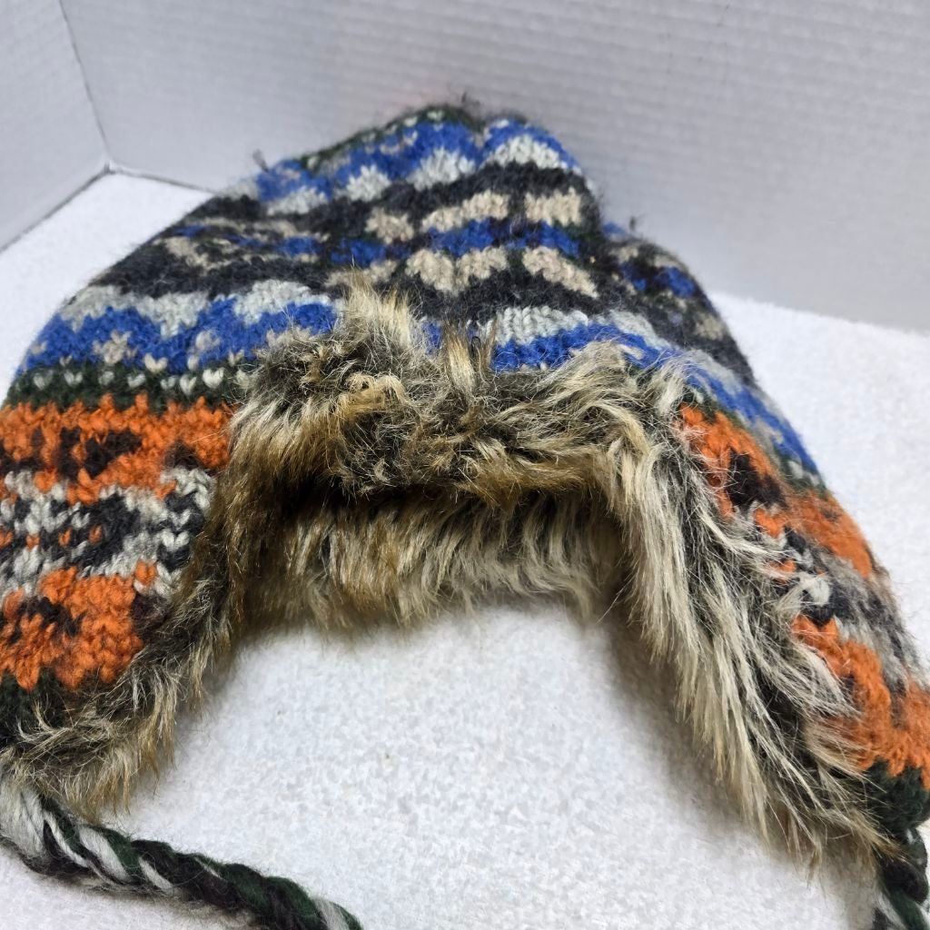 American Eagle Outfitters Women's American Eagle Trapper Hat One Size Blue Orange Size ONE SIZE - 2 Thumbnail