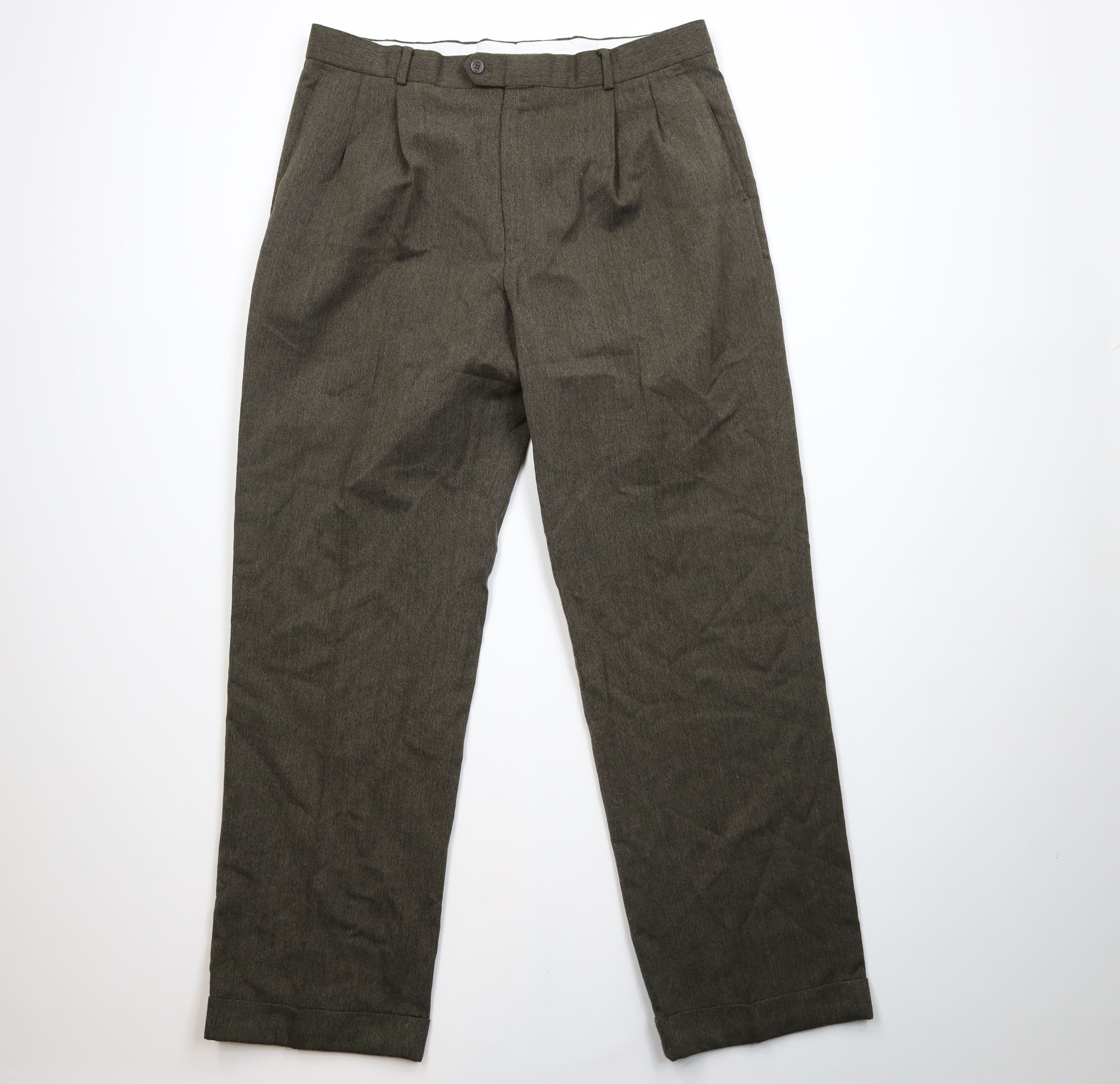 Vintage Vintage 90s Streetwear Gabardine Knit Wide Leg Chino Pants Size US 38 / EU 54 - 1 Thumbnail