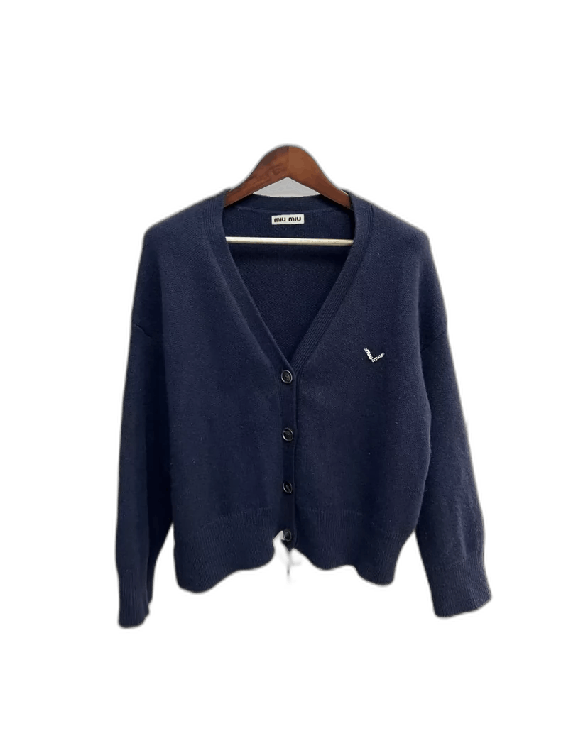 Miu Miu Miumiu rhinestone logo cardigan counter authentic -Kris Size US M / EU 48-50 / 2 - 1 Thumbnail