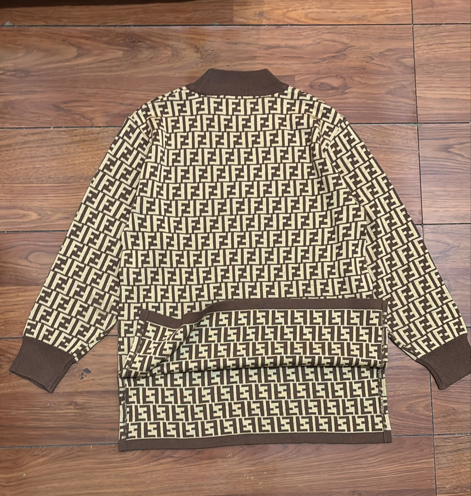 Fendi Vtg 90s Fendi Maglia Zucca Pattern Knitted Sweater Size L / US 10 / IT 46 - 7 Thumbnail