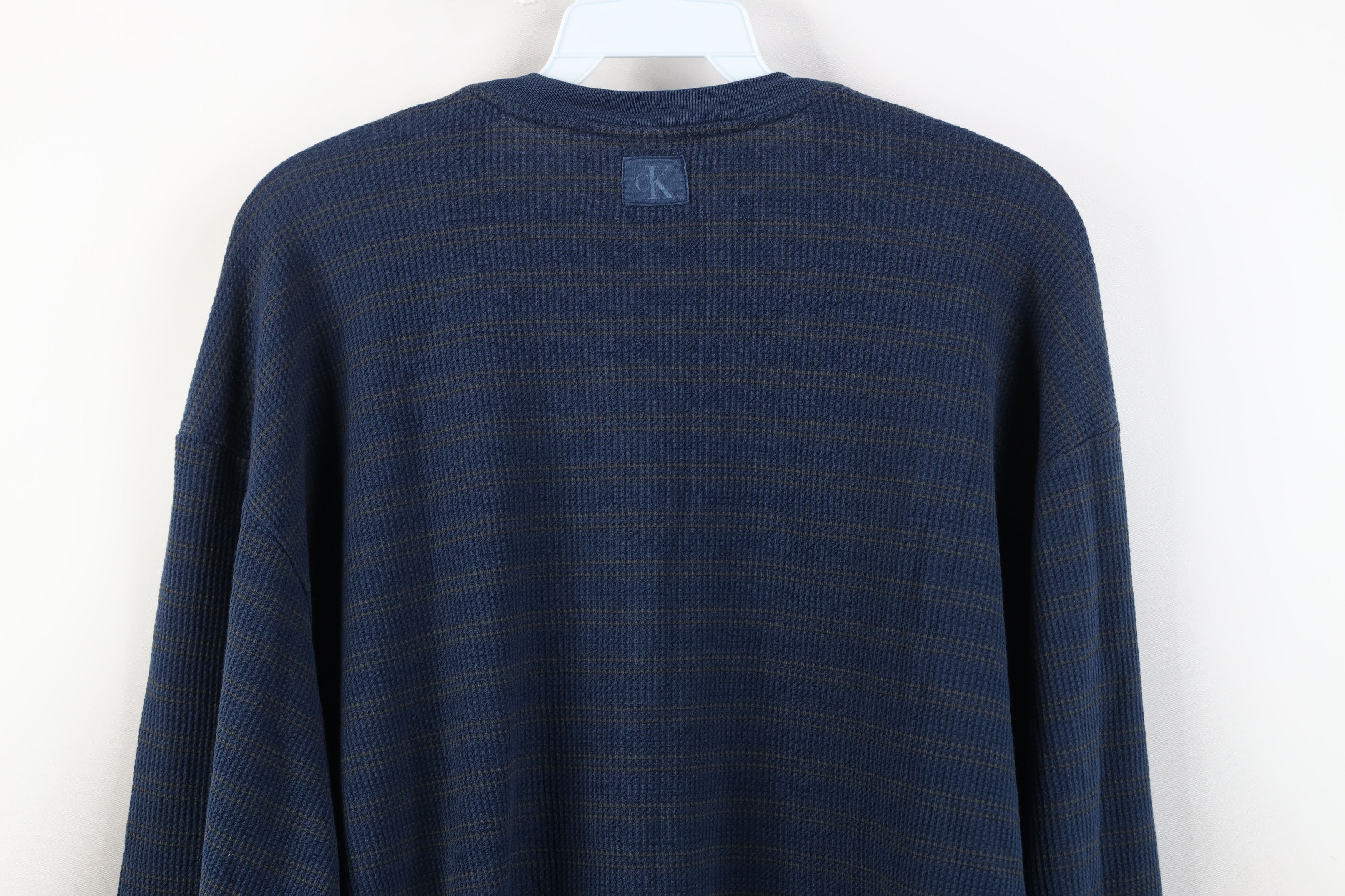 Calvin Klein Vintage 90s Y2K Calvin Klein Waffle Knit Long Sleeve T-Shirt Size US L / EU 52-54 / 3 - 11 Thumbnail