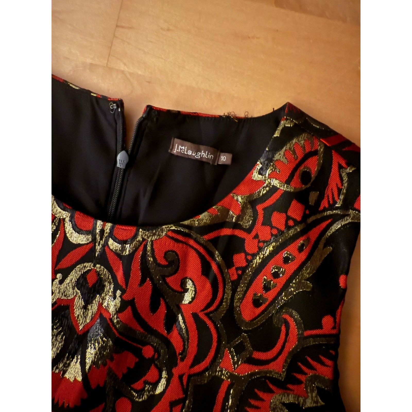 J.McLaughlin J. McLaughlin Dress Sheath Sleeveless Jacquard Stretch 10 Size L / US 10 / IT 46 - 4 Thumbnail
