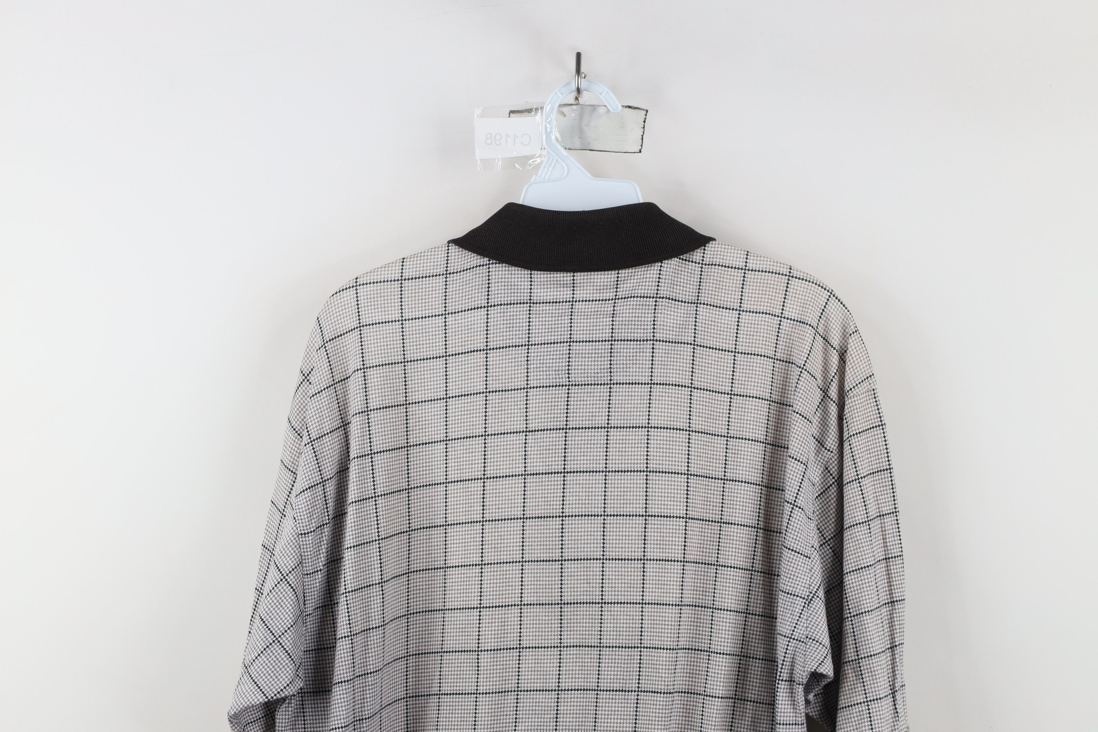 Vintage Vintage 90s Streetwear Houndstooth Plaid Collared Polo Shirt Size US S / EU 44-46 / 1 - 11 Thumbnail