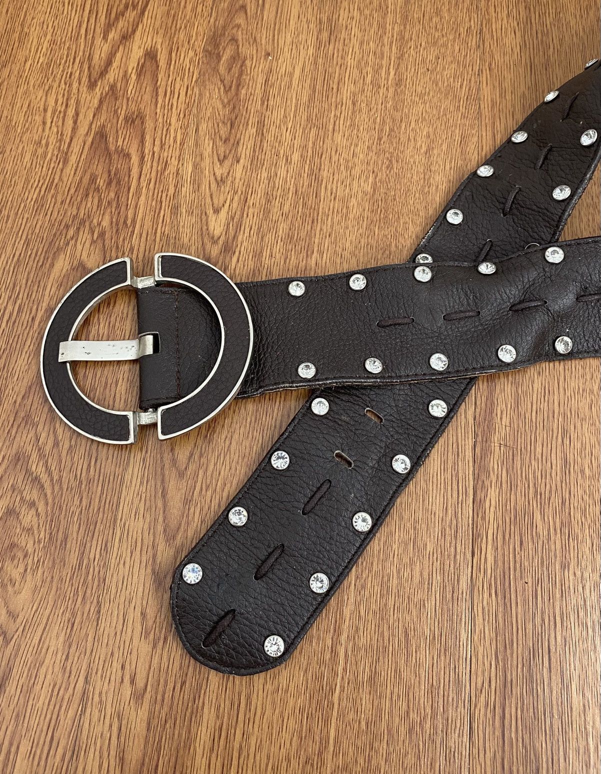 If Six Was Nine × Japanese Brand × Le Grande Bleu (L.G.B.) Crystal genuine leather belt Size ONE SIZE - 3 Thumbnail
