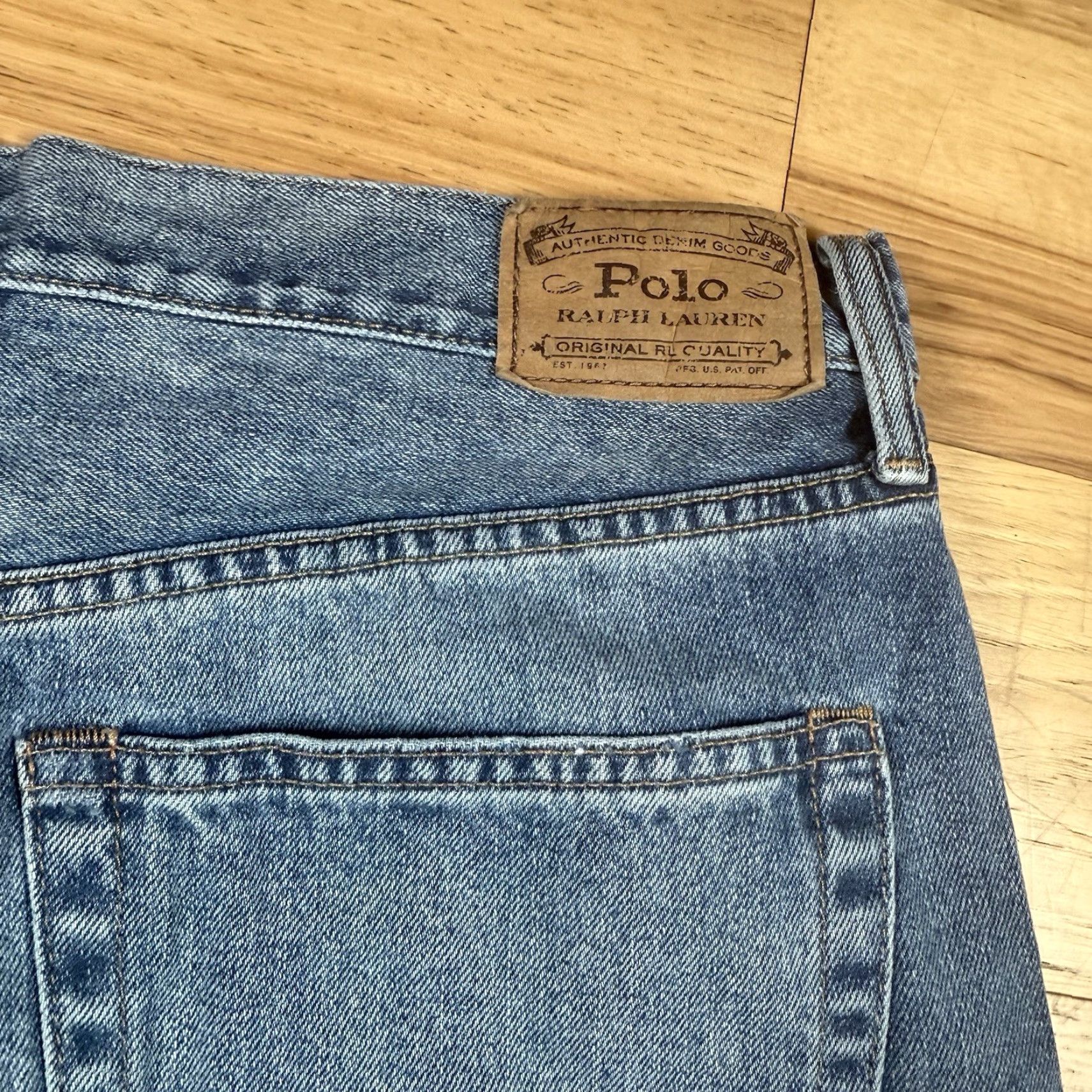 Polo Ralph Lauren Polo Ralph Lauren Jeans Patchwork Blue Men 34x31 Relaxed Straight Button Fly Pink? Size US S / EU 44-46 / 1 - 7 Thumbnail