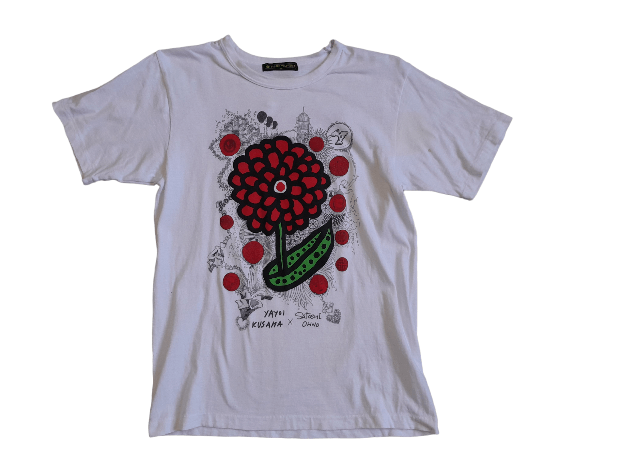 image of Yayoi Kusama X Satoshi Ohno Shirt (F208) in White, Men's (Size Medium)