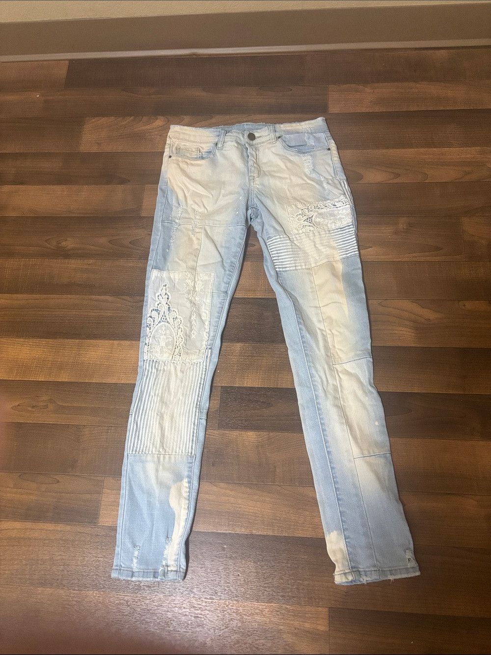 BLANKNYC Blank NYC Shibby Patchwork Stretch Skinny Jeans 27 Size 27" / US 4 / IT 40 - 4 Thumbnail