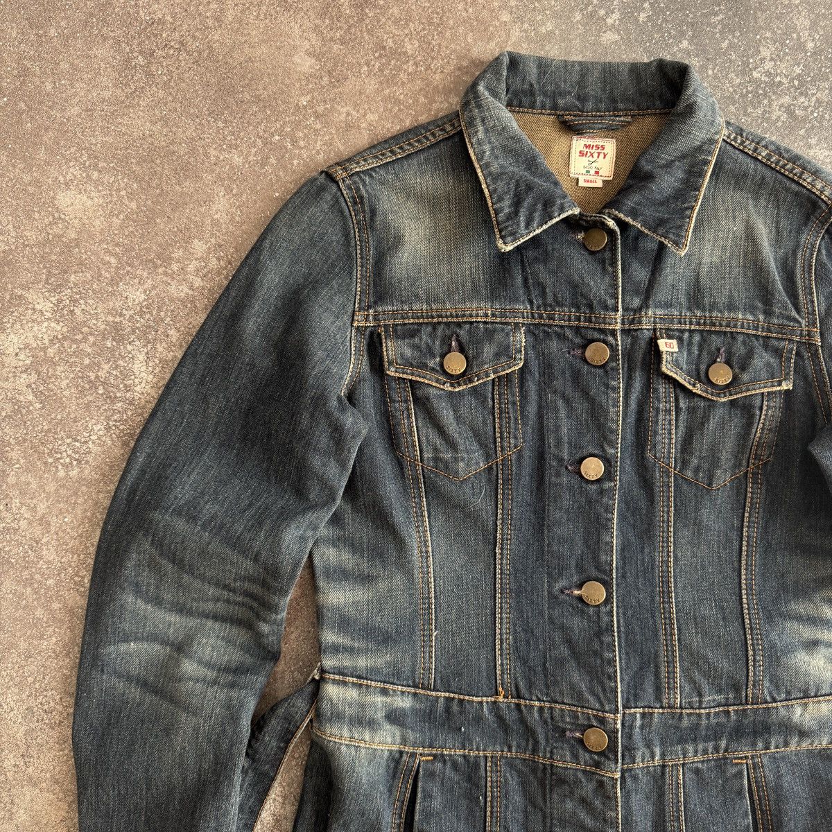 Miss Sixty Miss Sixty Y2K Vintage Denim Trench Coat / Long Jean Dress Size S / US 4 / IT 40 - 4 Thumbnail