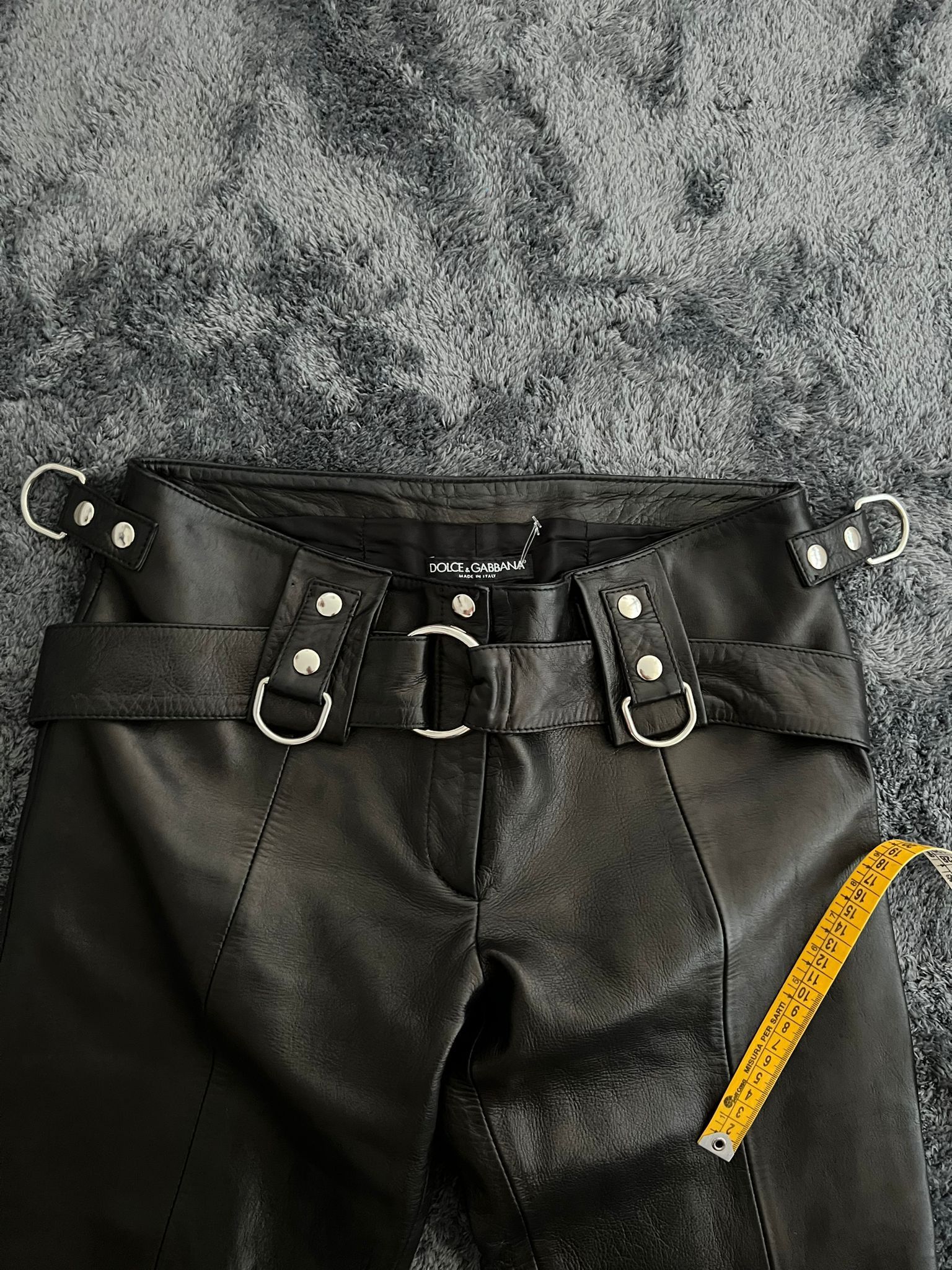 Dolce & Gabbana SS2000 Bondage Belted Leather Pants Size 28" / US 6 / IT 42 - 11 Thumbnail