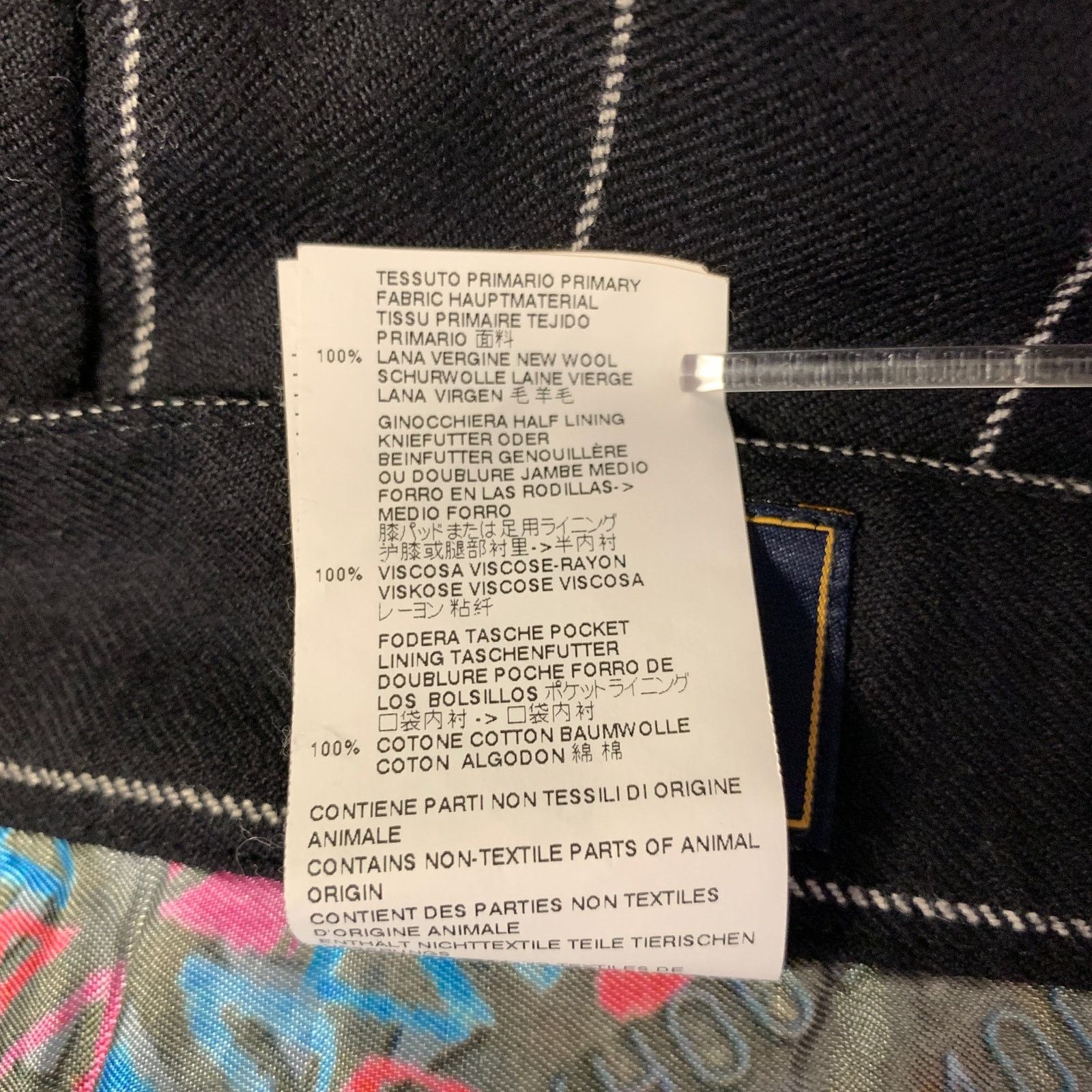 Vivienne Westwood VIVIENNE WESTWOOD 34 Black Chalkstripe Strap Cuff Dress Pant Size US 34 / EU 50 - 6 Thumbnail