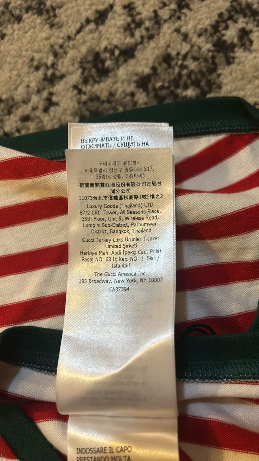 Gucci Gucci Pet Strawberry Cotton striped T-shirt size L Size ONE SIZE - 9 Thumbnail