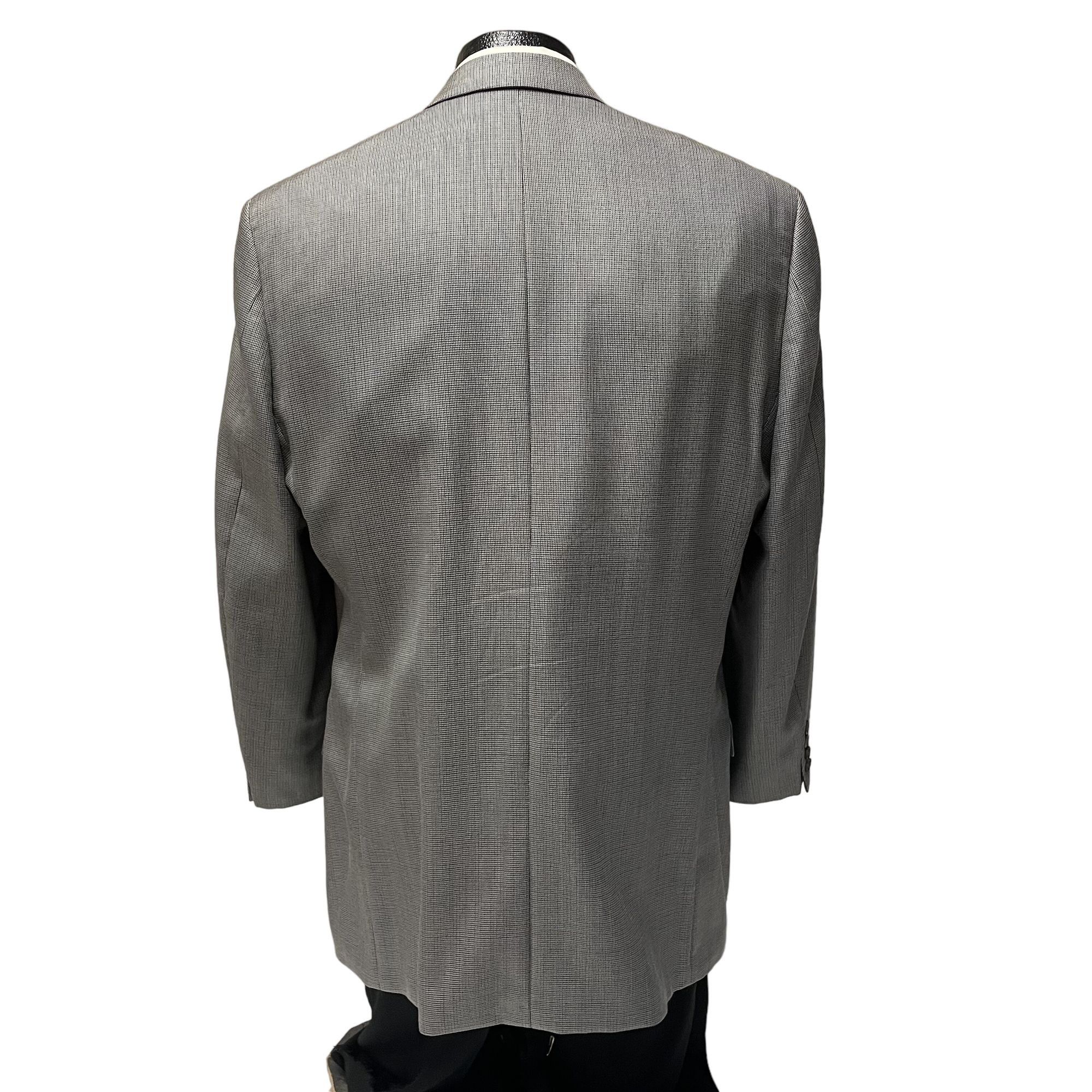 Other Gianfranco RUFFINI SILVER Sport Coat Check Jacket 3 Btn Size 42L - 3 Thumbnail