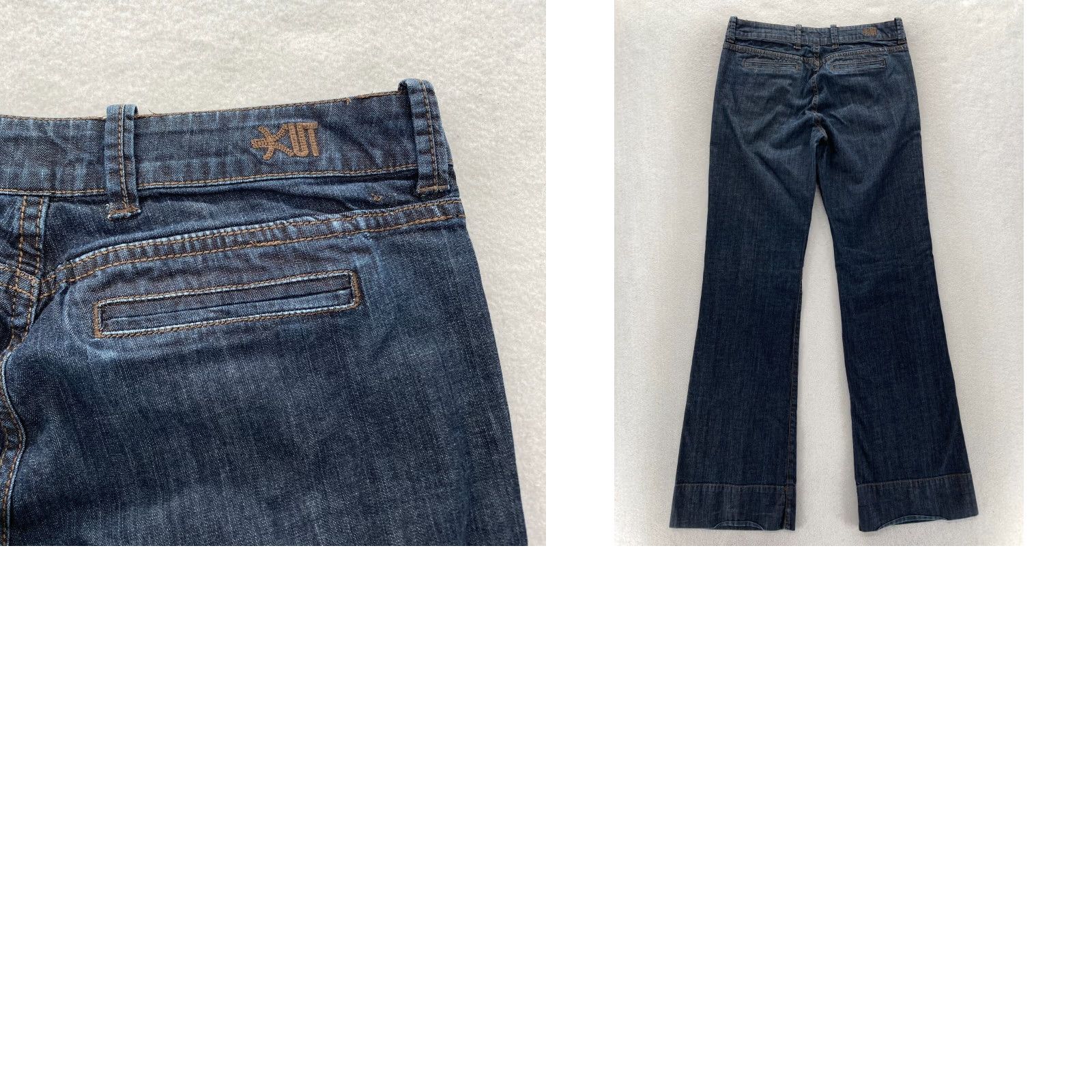 Vintage KUT from the Kloth Flared Trouser Pants Women's 28 Dark Blue Chambray Denim Size 28" / US 6 / IT 42 - 9 Thumbnail