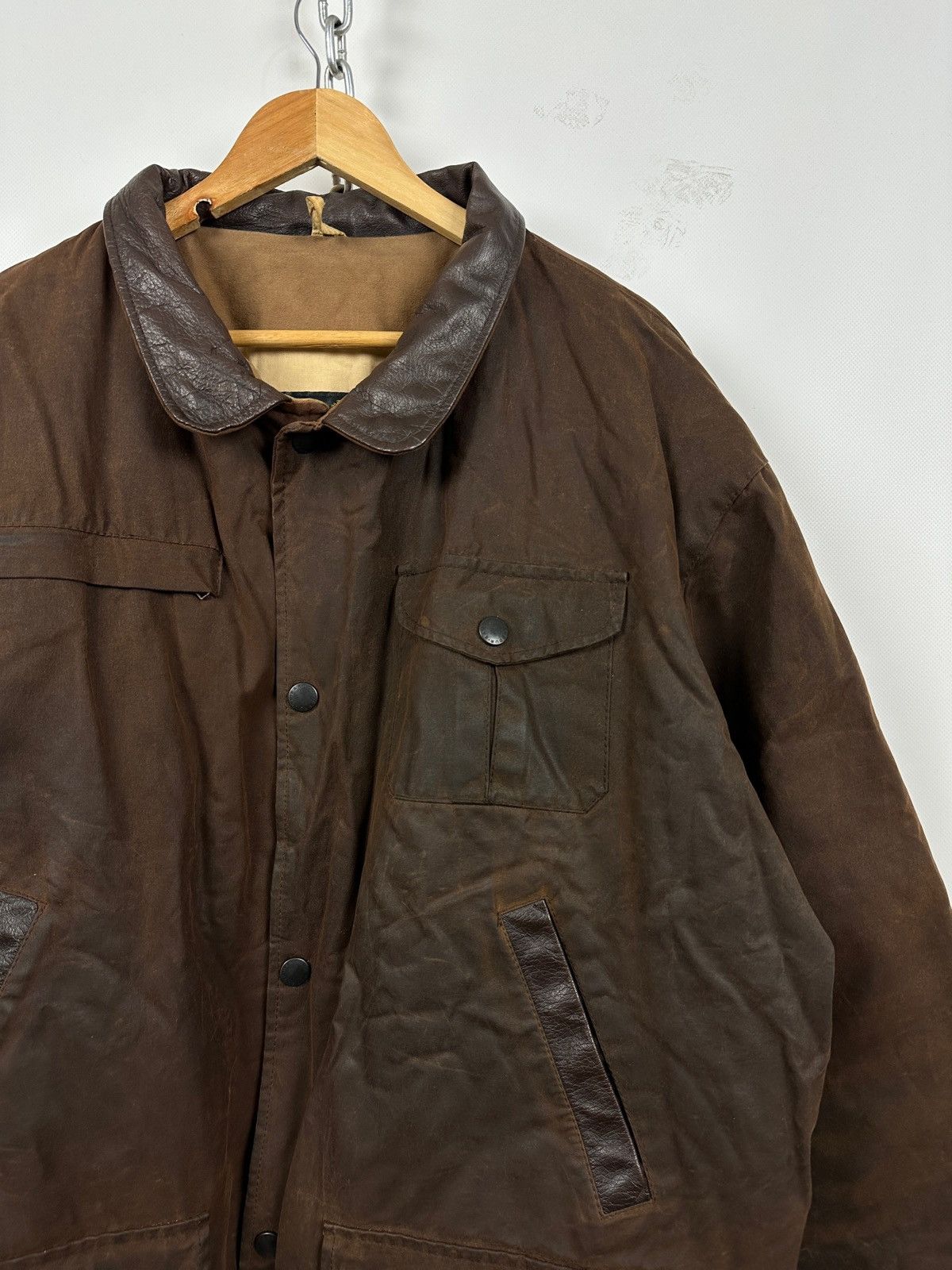Barbour Vintage Barbour Bushman Brown Waxed Heavy Coat Jacket Size US XL / EU 56 / 4 - 7 Thumbnail