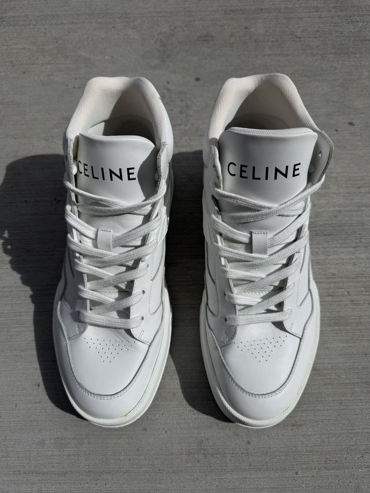 Celine CELINE CT-06 OPTIC WHITE LEATHER SNEAKERS 42 EU / 9 US Size US 9 / EU 42 - 3 Thumbnail