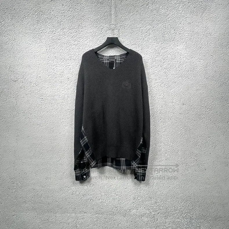 Balenciaga Balenciaga Black and Grey Wheat Embroidered Plaid Patchwor Size US S / EU 44-46 / 1 - 1 Thumbnail