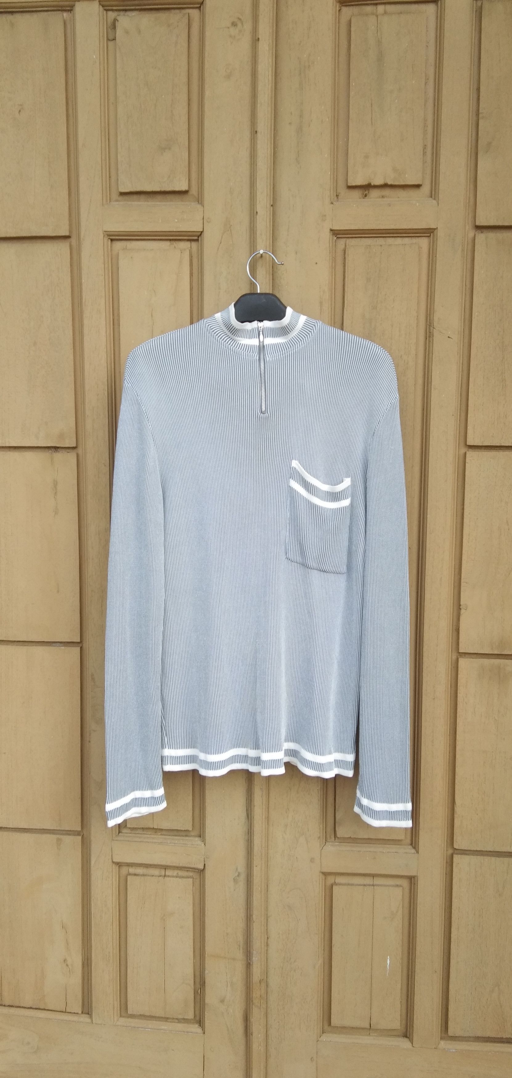 Designer × Jean Paul Gaultier × Vintage Jpg homme pocket stripe halpzip sweater Size M / US 6-8 / IT 42-44 - 1 Thumbnail