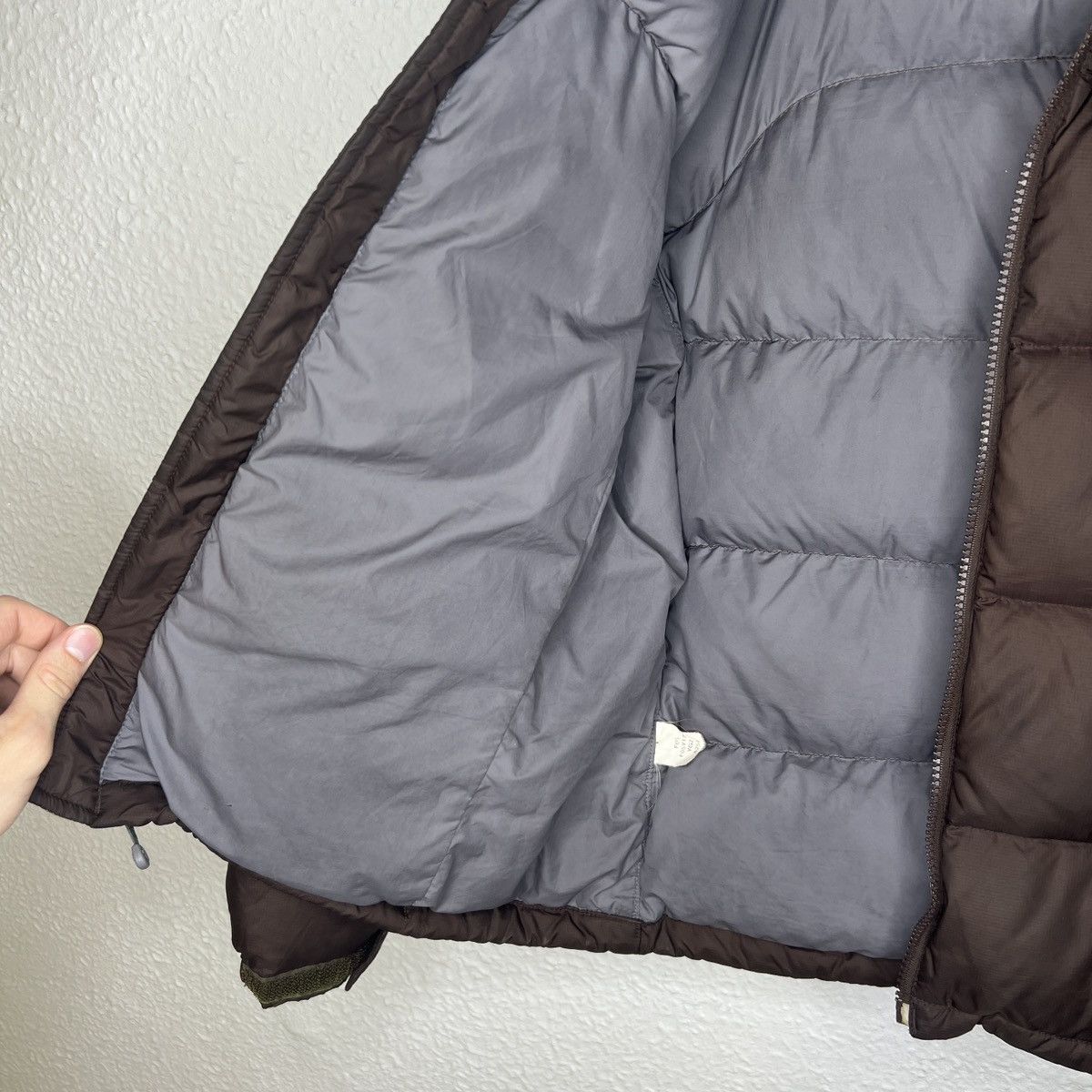 The North Face × Vintage The North Face Nuptse 700 Down Jacket Brown Retro Y2K Drill Size XS / US 0-2 / IT 36-38 - 7 Thumbnail