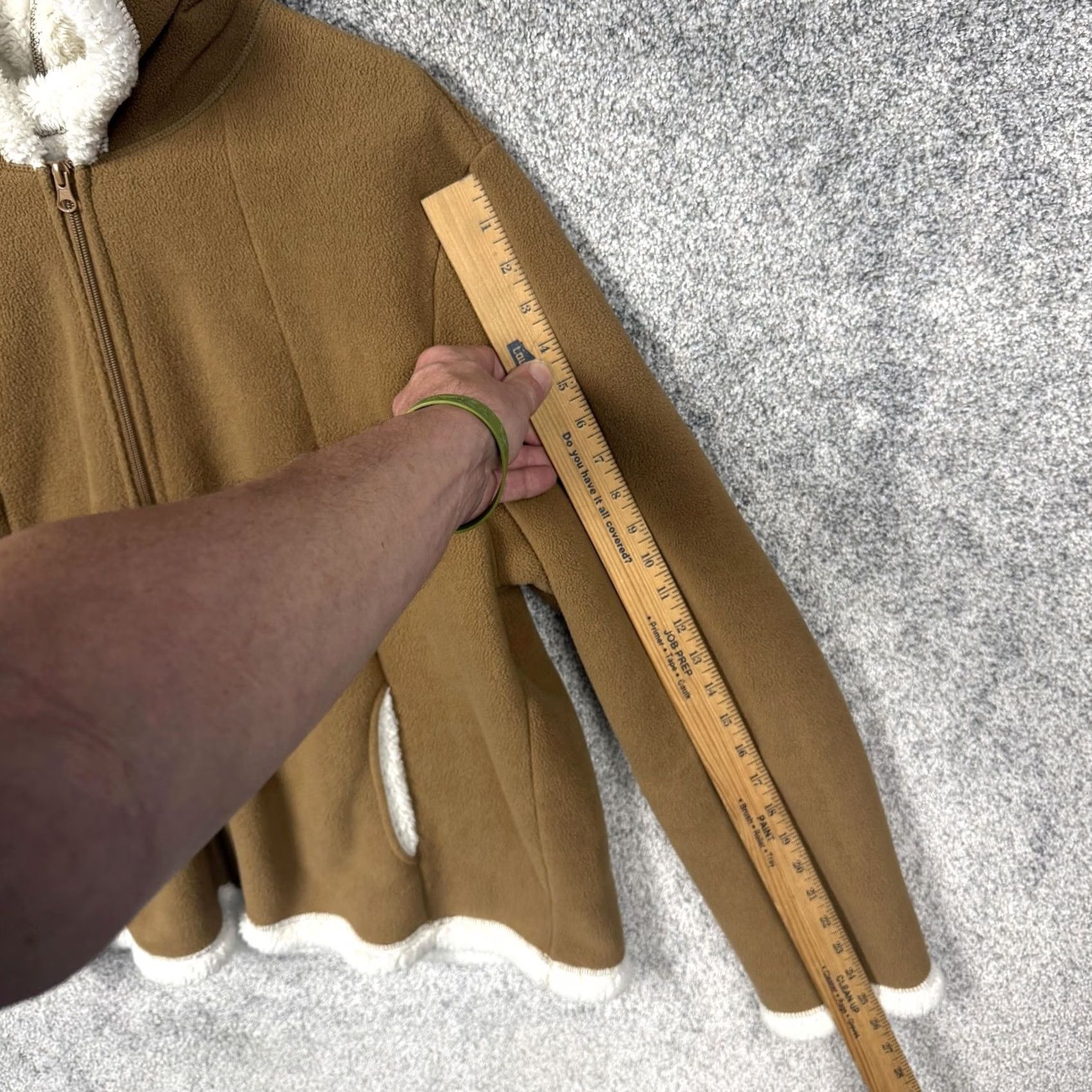 Faded Glory Faded Glory Jacket XL Urban Camel Fleece Hooded Sherpa Lined Short Jacket Women Casual Fall Winter Cabincore Granola Girl Style Shirt/Coat (no N/A) Size XL / US 12-14 / IT 48-50 - 3 Thumbnail