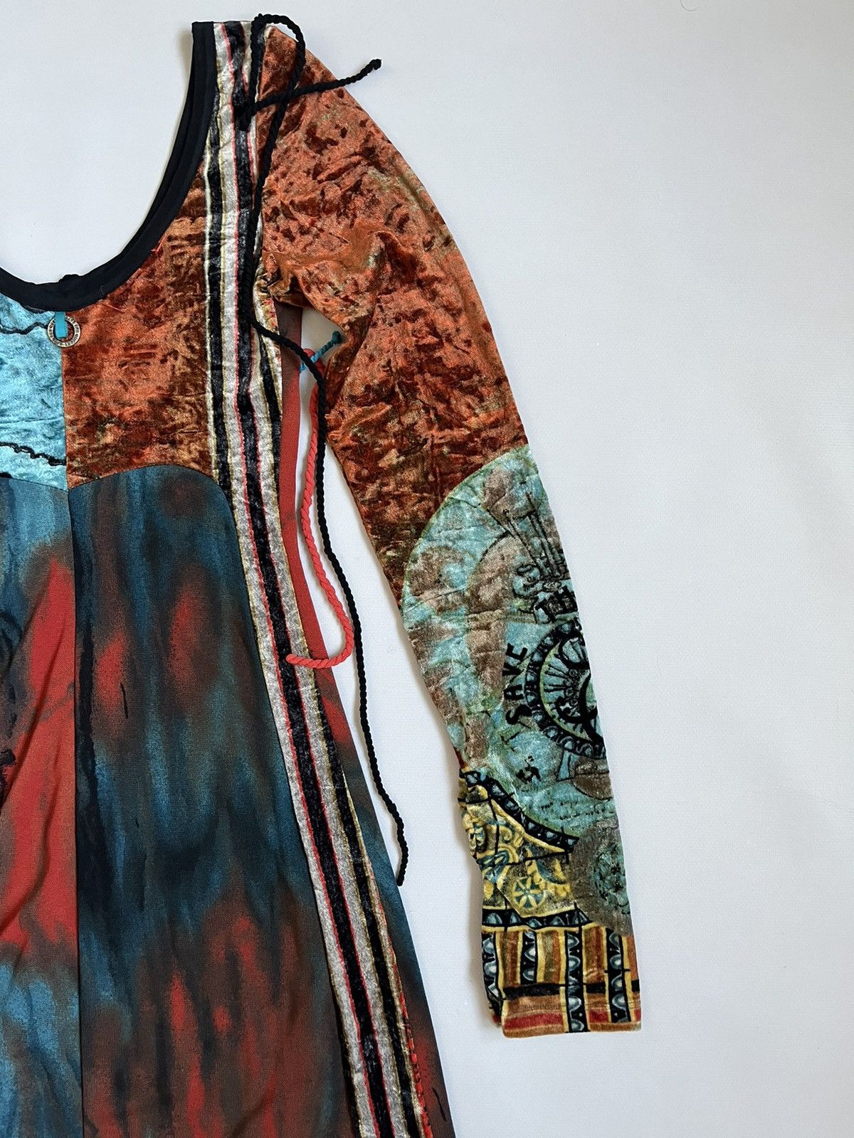 Jean Paul Gaultier Save The Queen Asymmetrical Mesh Polyamide Multicolor Dress Size S / US 4 / IT 40 - 19 Thumbnail