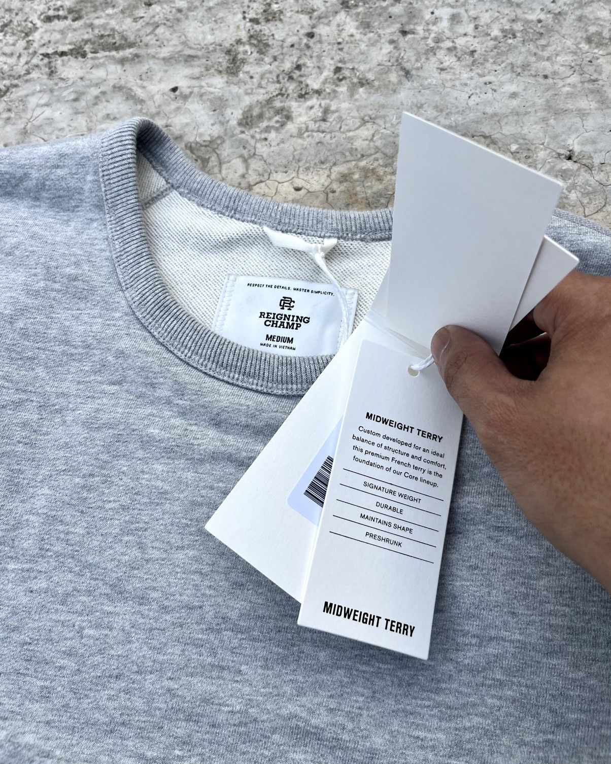 Midweight Terry Crewneck in Gray, Men's — image 3 of 6