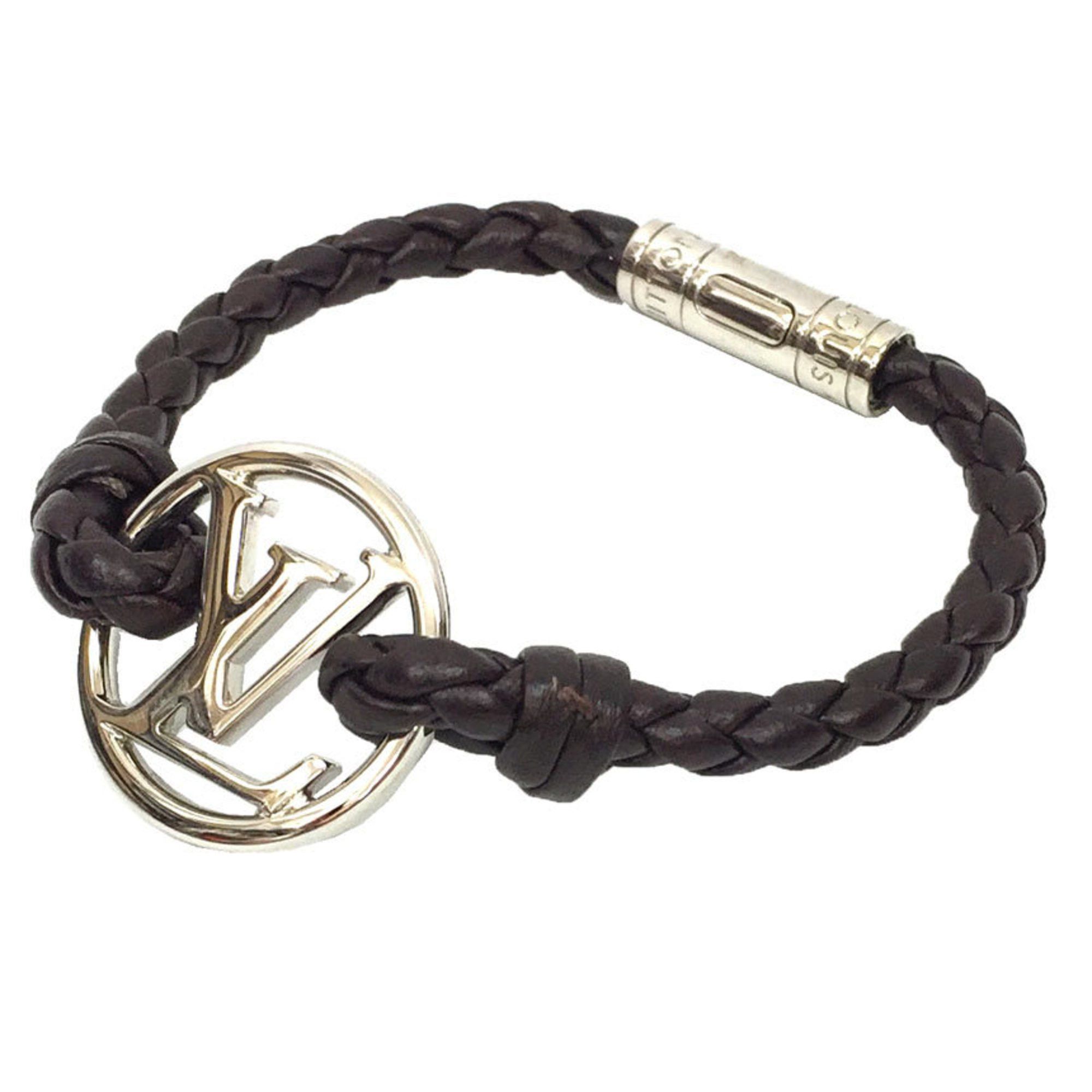 Louis Vuitton Louis Vuitton Leather Bracelet M6188 LV Circle Brown x Size ONE SIZE - 1 Thumbnail