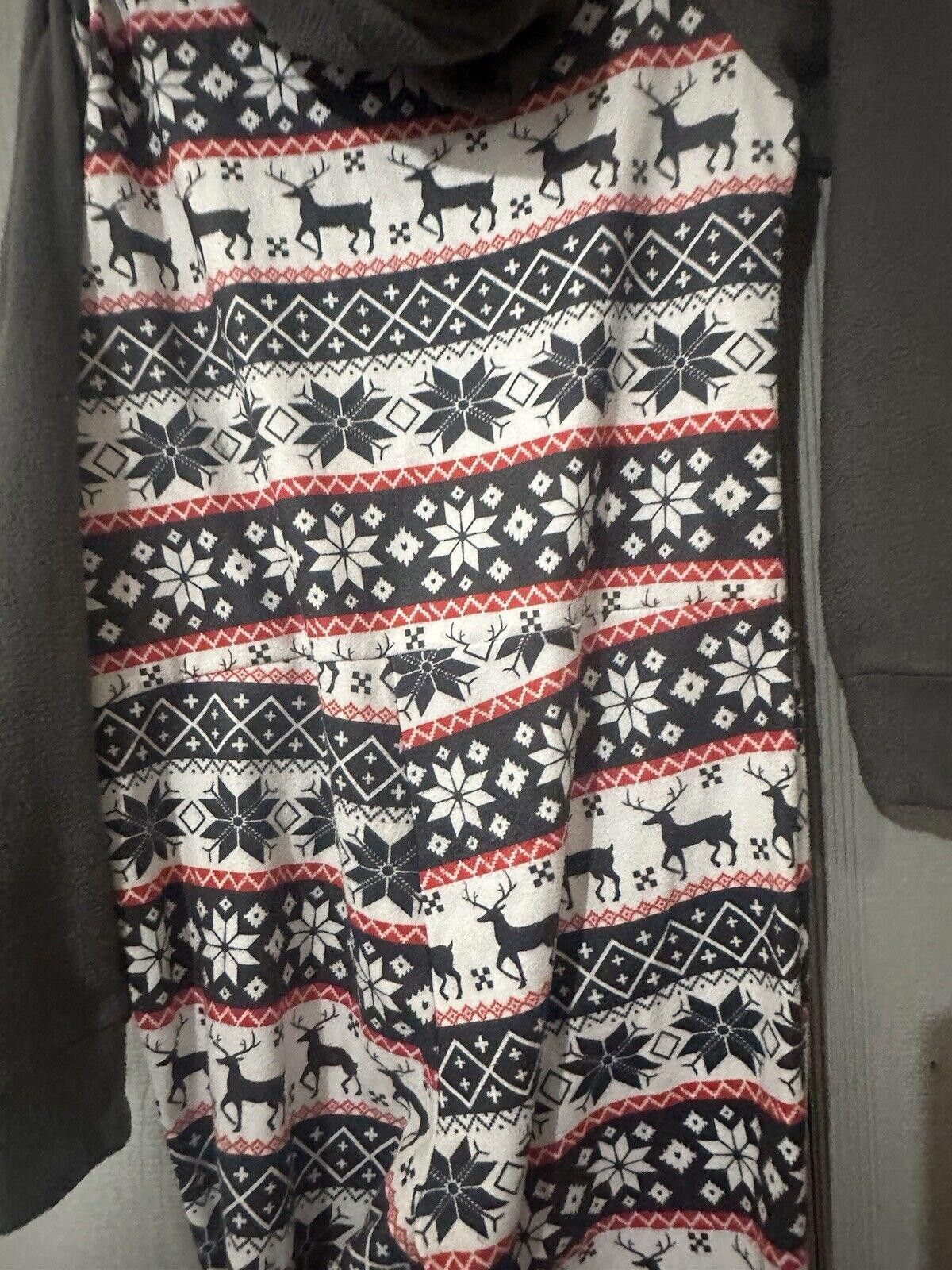 Designer Womens Medium Pajama Deer Christmas One Peice Size ONE SIZE - 6 Thumbnail