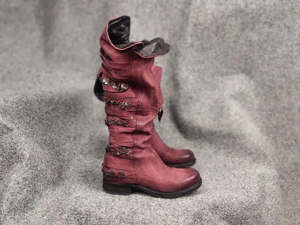 A.S.98 A.S.98 Design Airstep Metal Leather Zip Tall Knee Boots Size US 6 / IT 36 - 1 Thumbnail