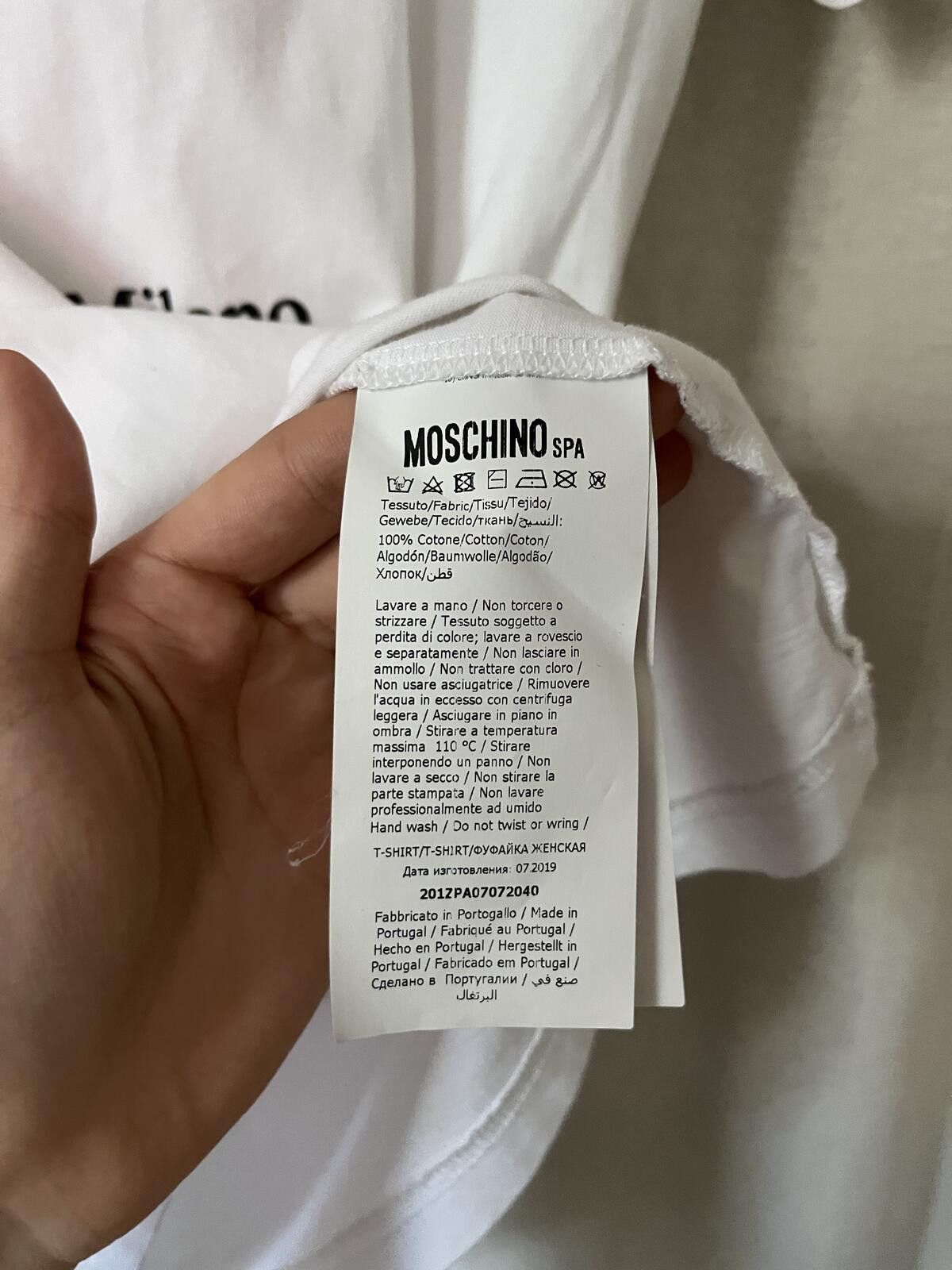 Moschino MOSCHINO COUTURE MILANO WHITE LOGO TSHIRT Size US L / EU 52-54 / 3 - 3 Thumbnail