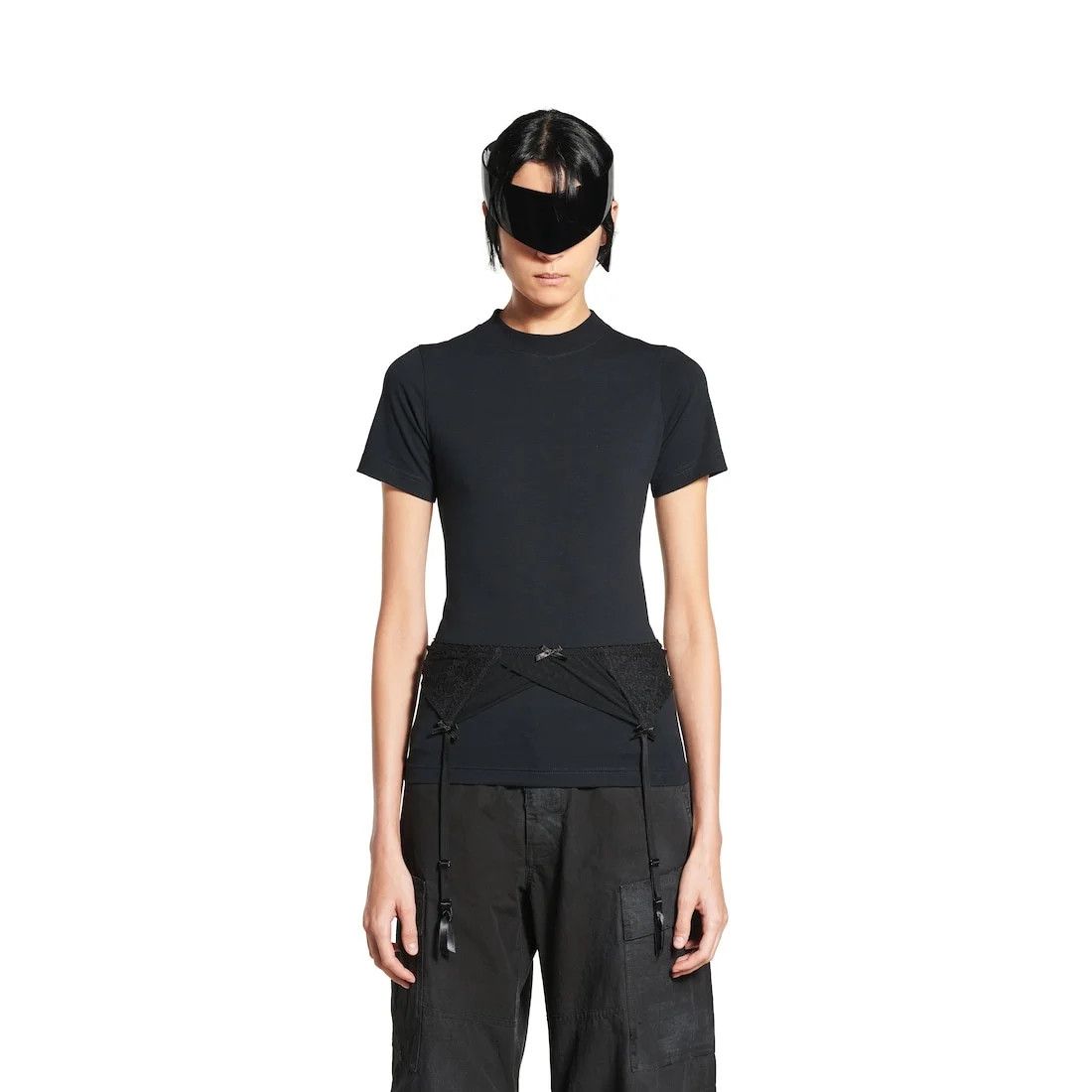 Balenciaga o1tr1nto0526 Lingerie T-Shirt in Faded Black Size XL / US 12-14 / IT 48-50 - 5 Thumbnail